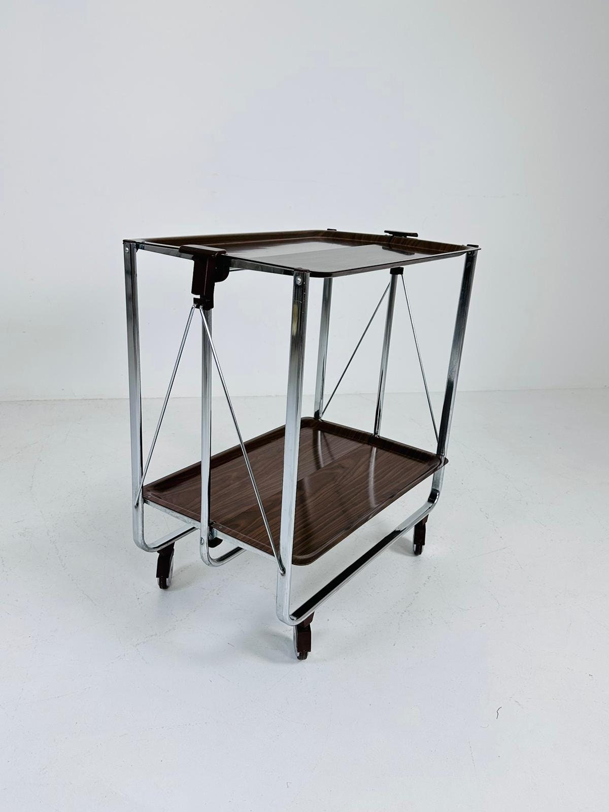 Foldable mid century tea cart Serving Trolley, 1960s
