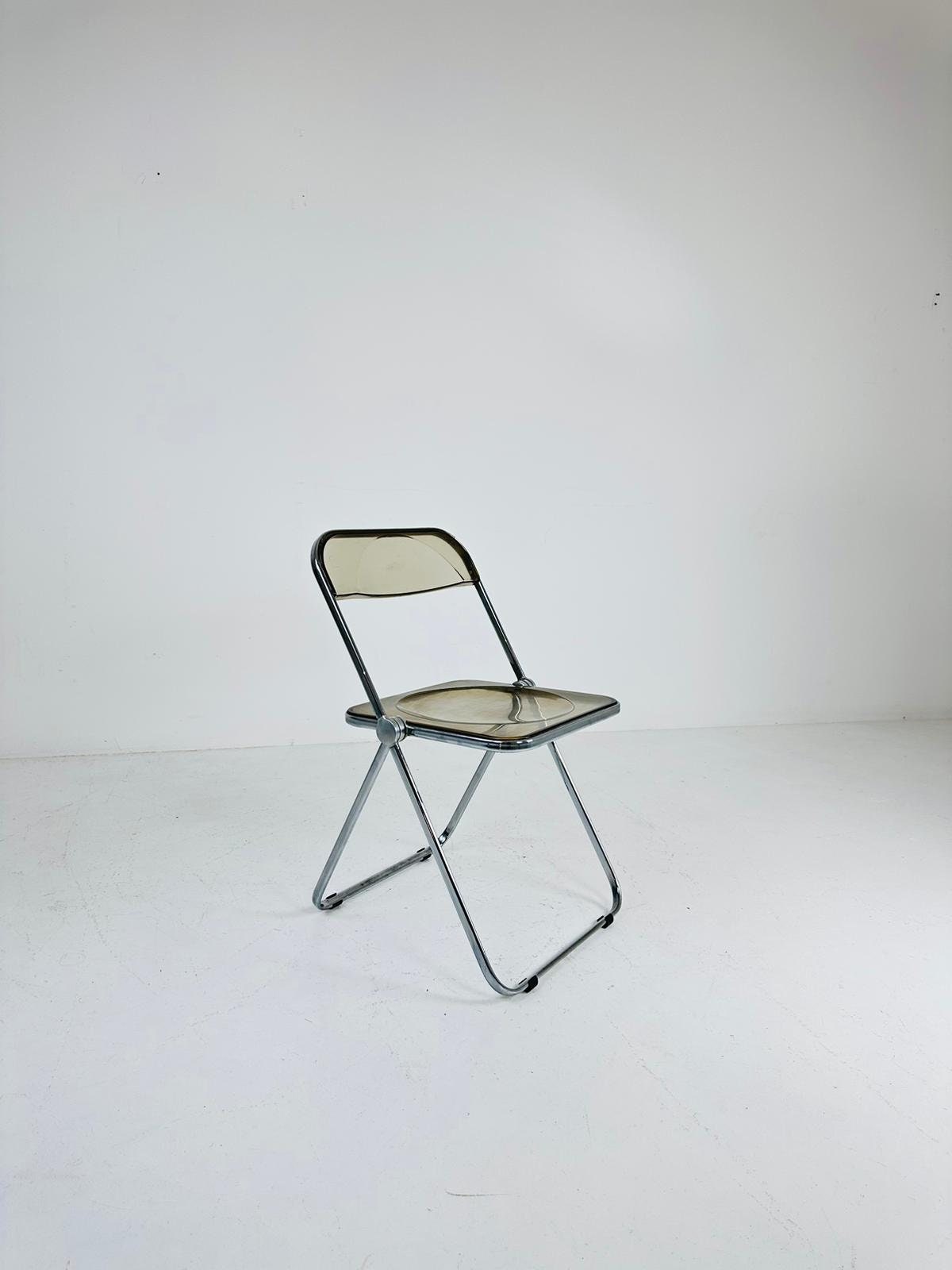Vintage Italian Plia Folding Chair by Giancarlo Piretti for Castelli, 1970s