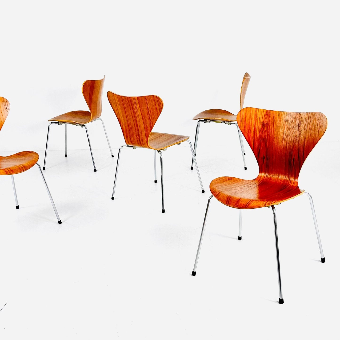 Vintage Teak 3107 Dining Chairs by Arne Jacobsen for Fritz Hansen, 1950s, Set of 6