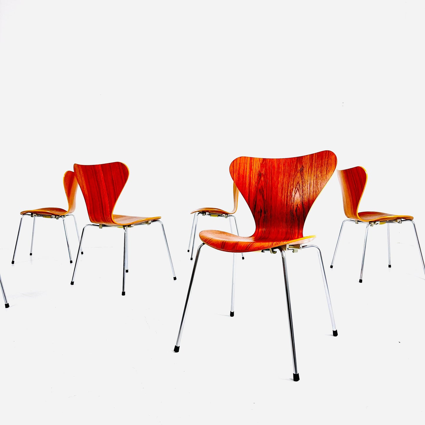 Vintage Teak 3107 Dining Chairs by Arne Jacobsen for Fritz Hansen, 1950s, Set of 6