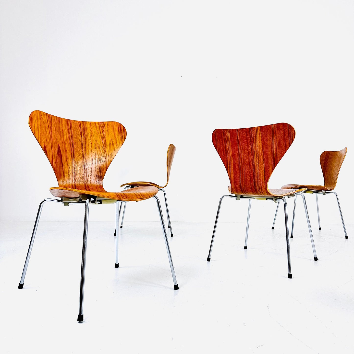 Vintage Teak 3107 Dining Chairs by Arne Jacobsen for Fritz Hansen, 1950s, Set of 6