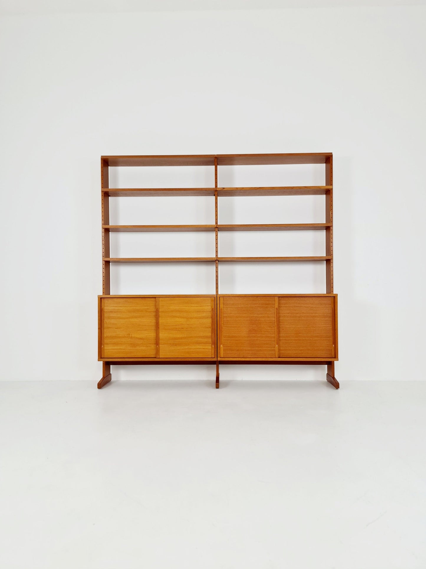 Danish teak room divider modular vintage library bookcase shelf-system by L Chr Larsen & Søn, 1960s