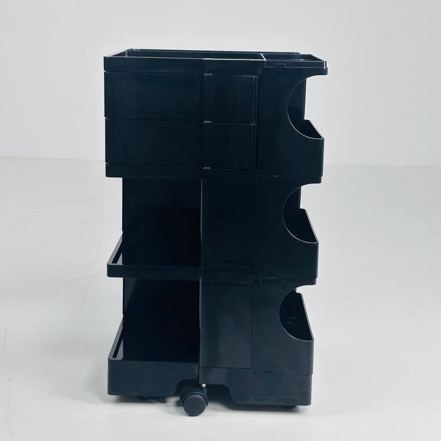 Space Age black B-line Boby storage trolley by Joe Colombo for Bieffeplast Italy 1970s
