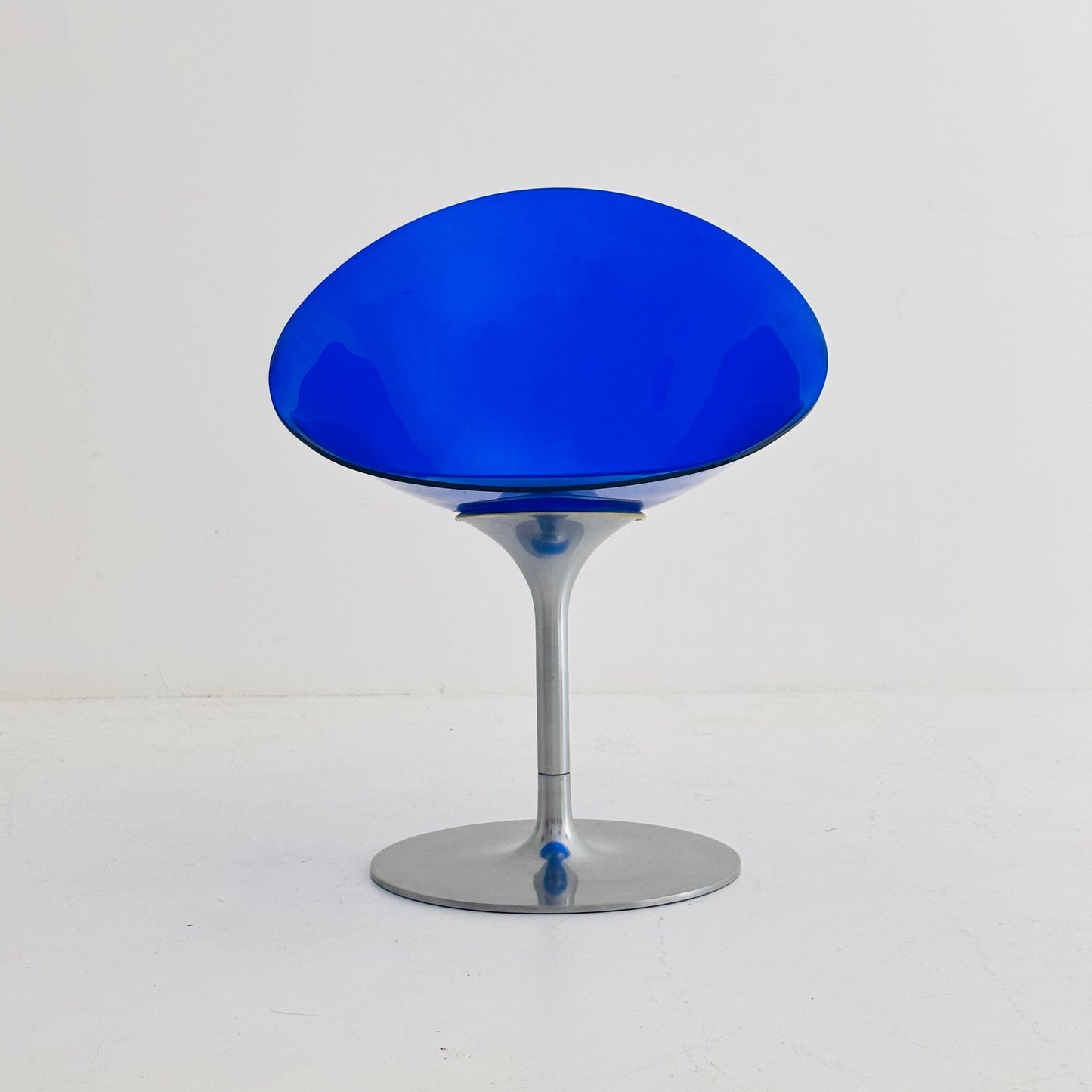 yellow Eros chair with aluminum swivel base by Philippe Starck for Kartell. Italy.