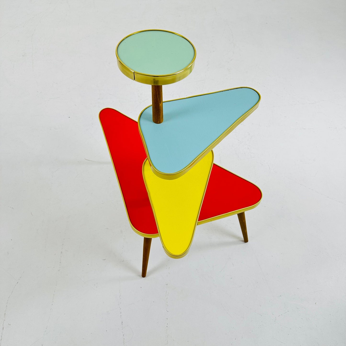 BIG German Plant Stand, Colorful Vintage Mid-Century Minimalist Indoor Plant Stand Side Table Retro flower table