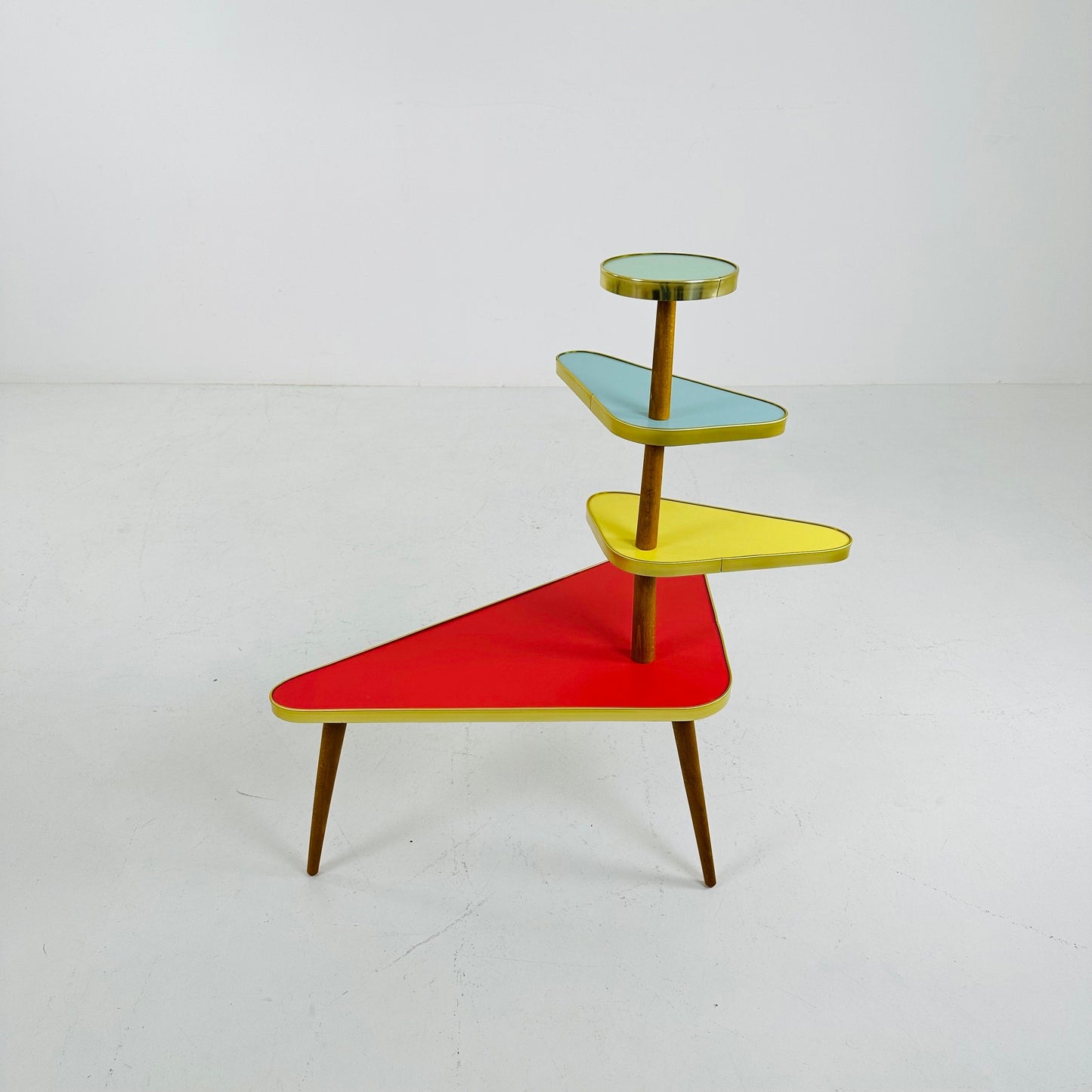 BIG German Plant Stand, Colorful Vintage Mid-Century Minimalist Indoor Plant Stand Side Table Retro flower table
