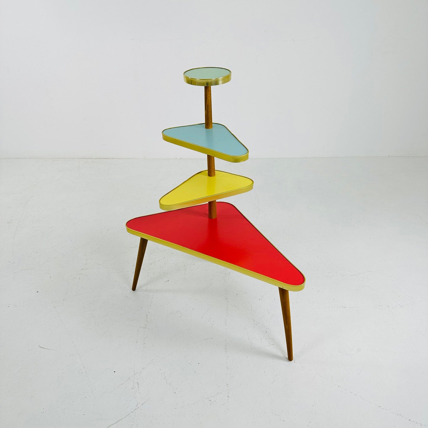 BIG German Plant Stand, Colorful Vintage Mid-Century Minimalist Indoor Plant Stand Side Table Retro flower table