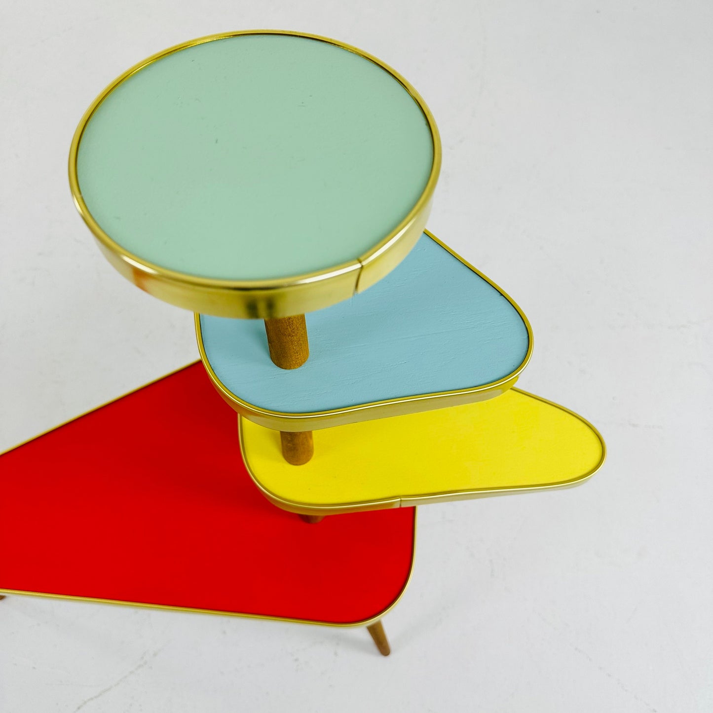 BIG German Plant Stand, Colorful Vintage Mid-Century Minimalist Indoor Plant Stand Side Table Retro flower table