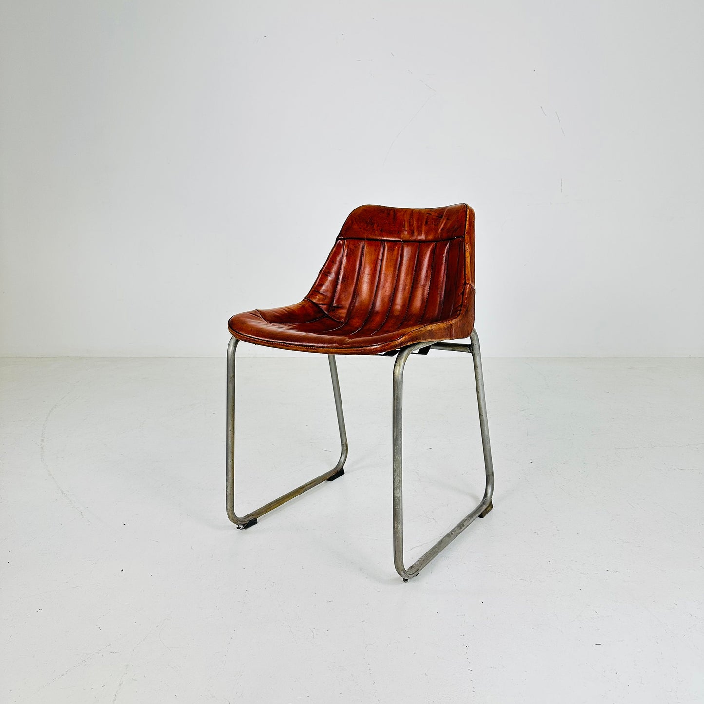 Industrial vintage brown leather chair