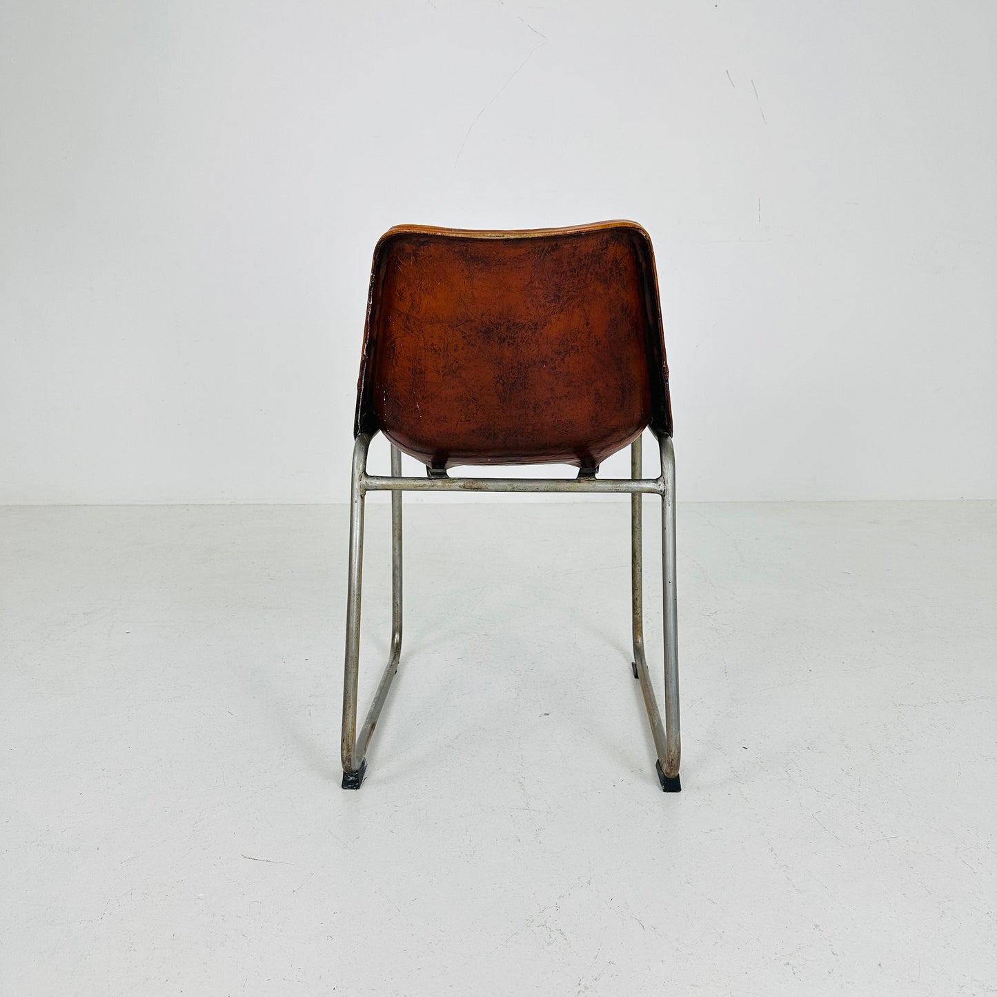 Industrial vintage brown leather chair