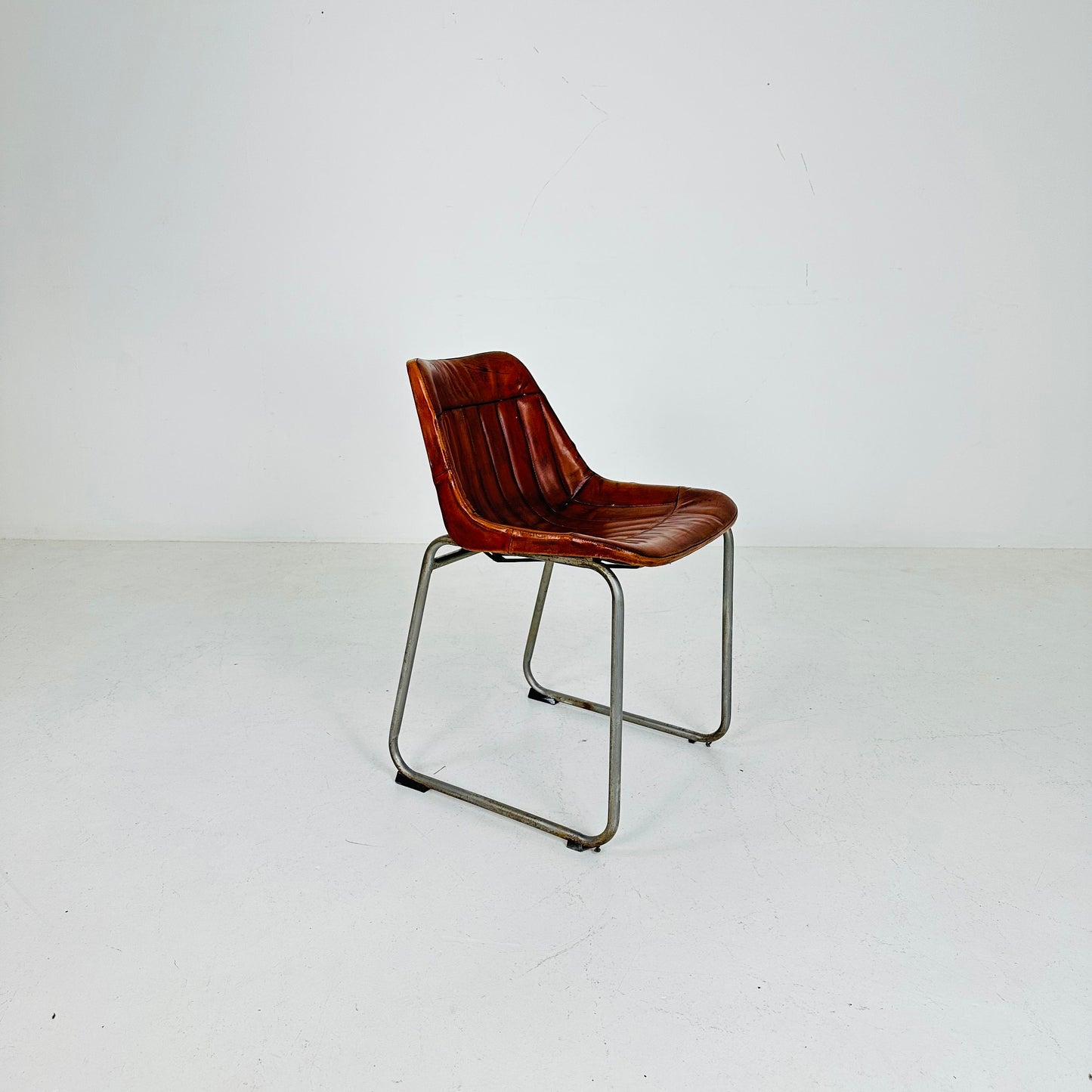 Industrial vintage brown leather chair