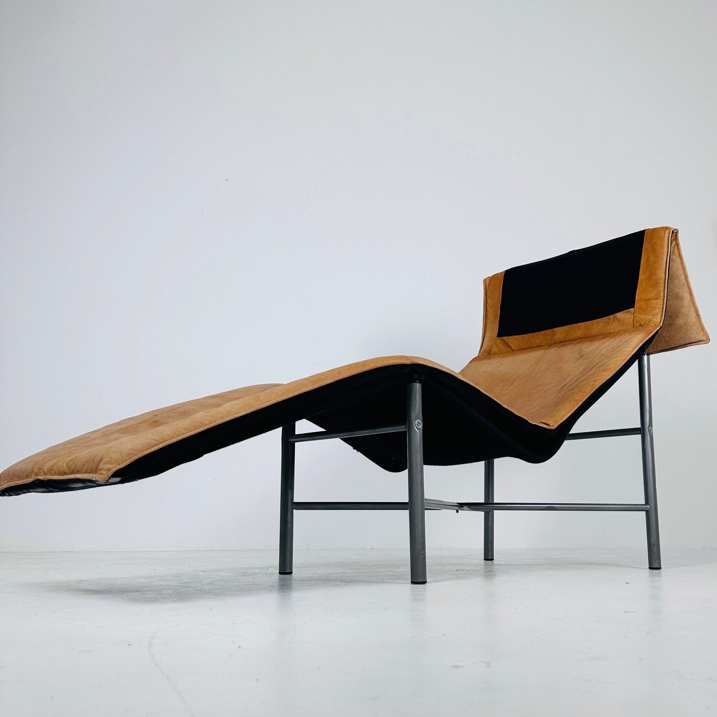 Mid century scandinavian Skye lounge chair by Tord BJORKLUND for Ikea in cognac leather 1970s