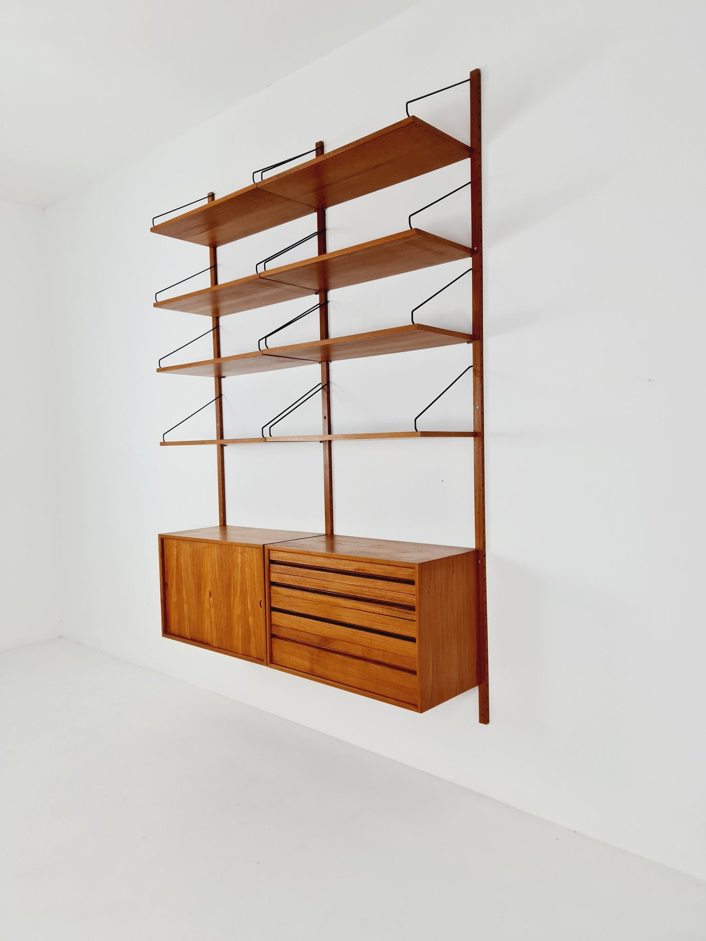 Mid century Danish Teak Wall Unit by Poul Cadovius for Cado, Denmark, 1960s