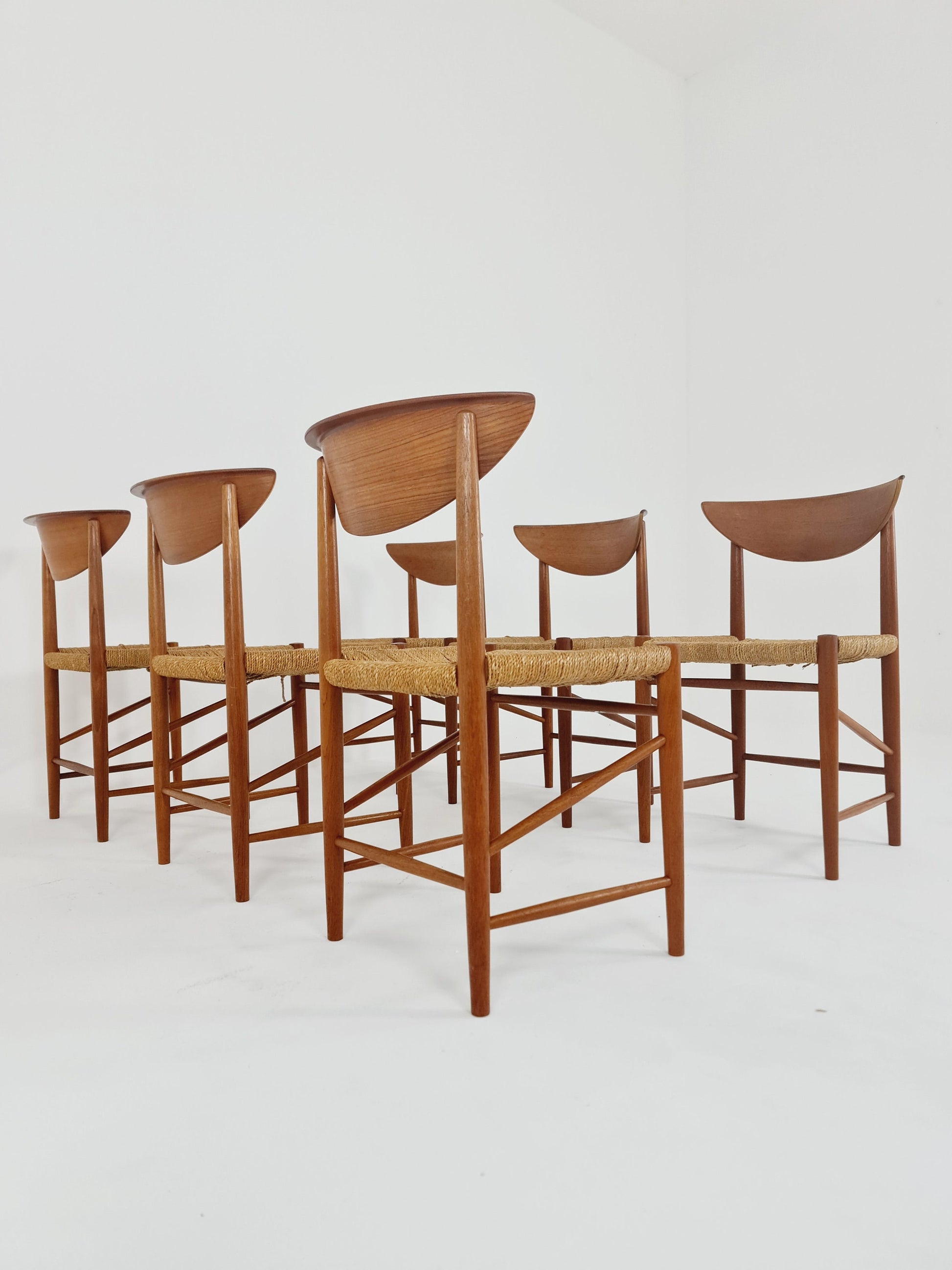 Vintage Mid Century teak dining chairs By Peter Hvidt & Orla Molgaard-Nielsen, 1960s, Set of 6