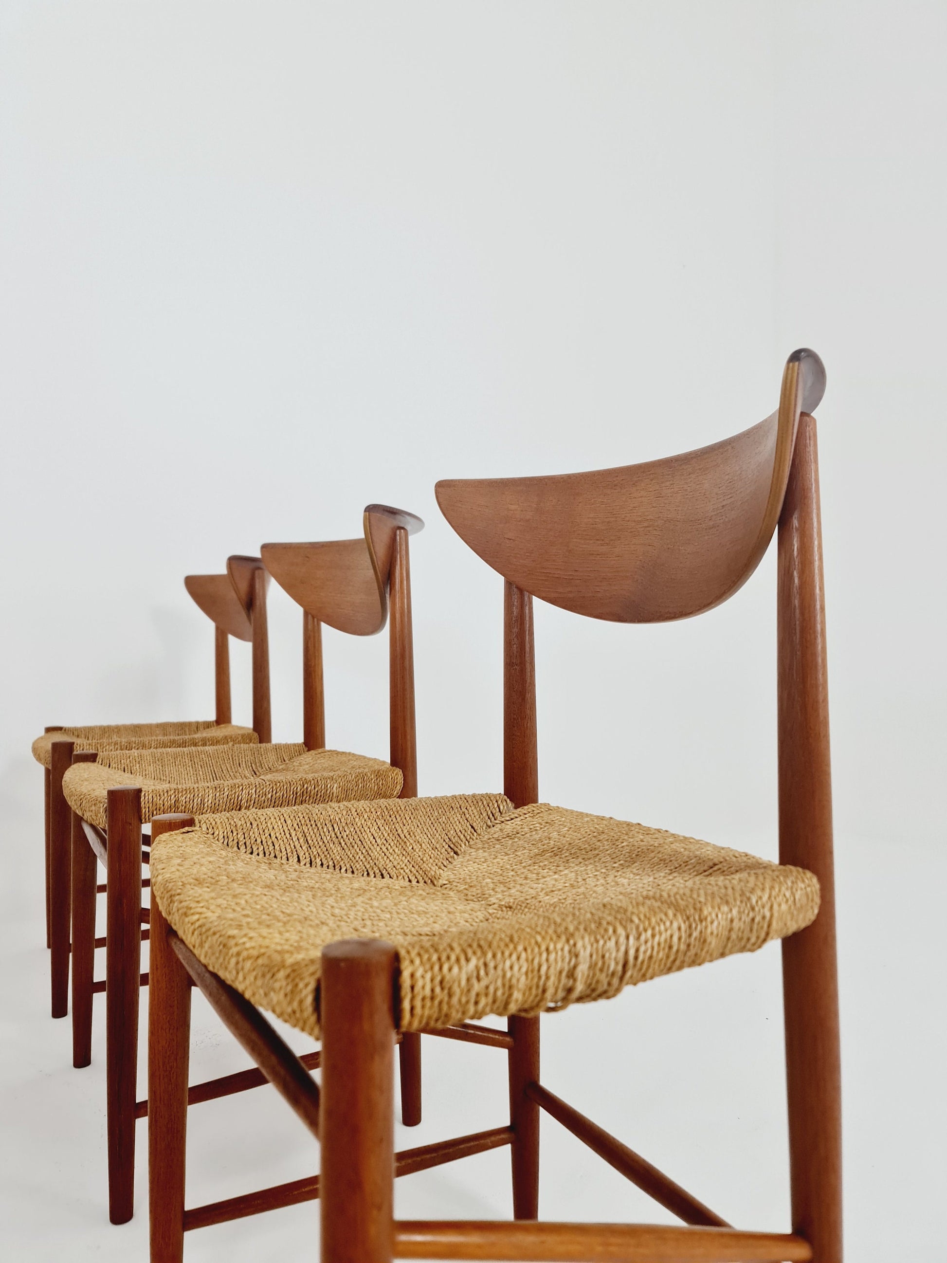 Vintage Mid Century teak dining chairs By Peter Hvidt & Orla Molgaard-Nielsen, 1960s, Set of 6