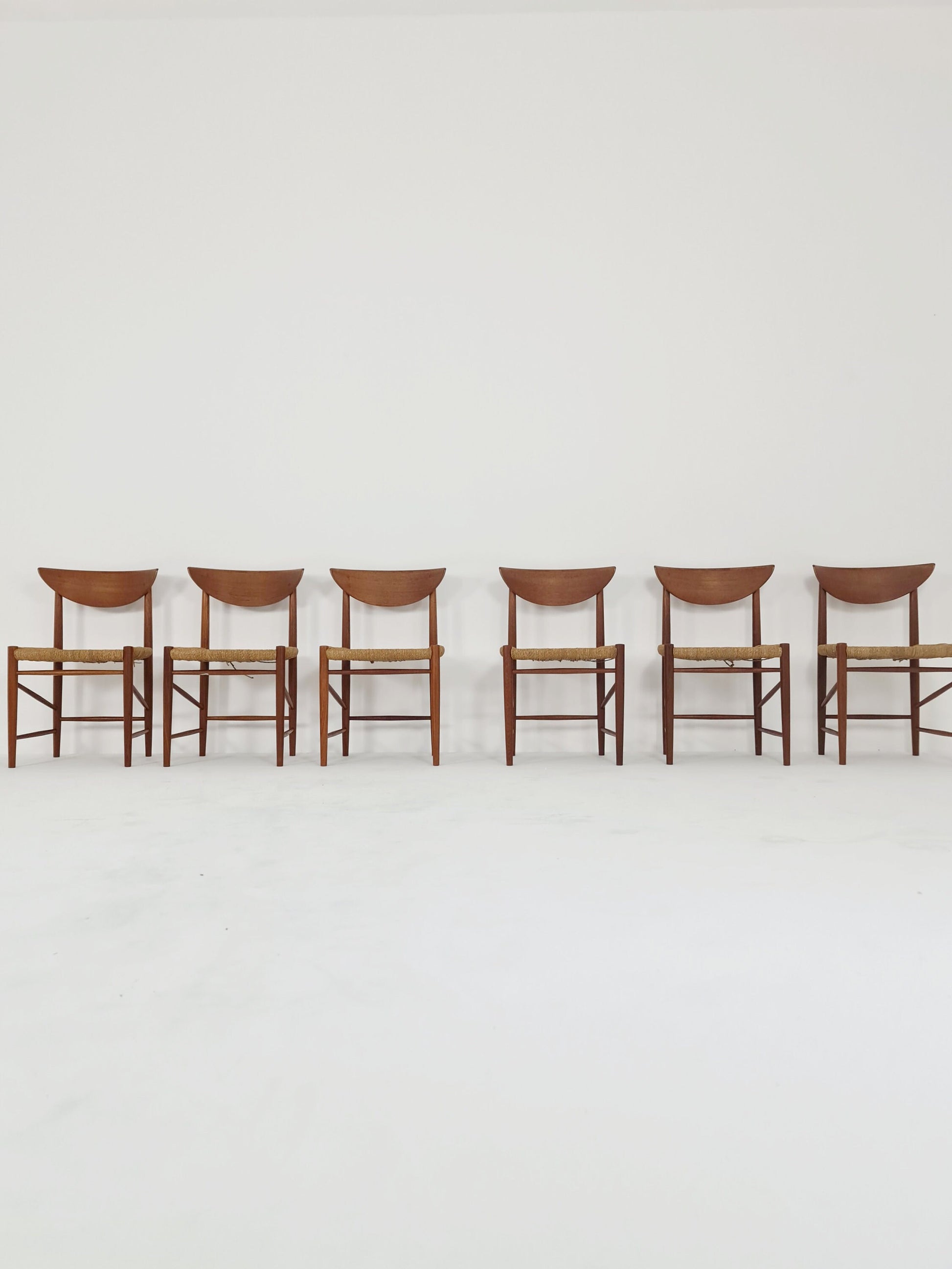 Vintage Mid Century teak dining chairs By Peter Hvidt & Orla Molgaard-Nielsen, 1960s, Set of 6