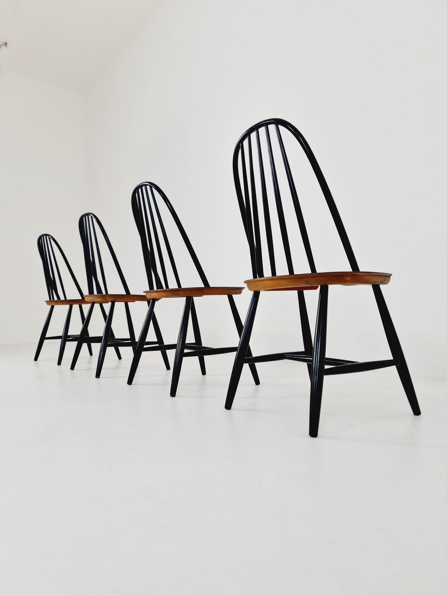 Mid century dinning chair by Ilmari Tapiovaara, Hagafors Sweden, 1960s, set of 4