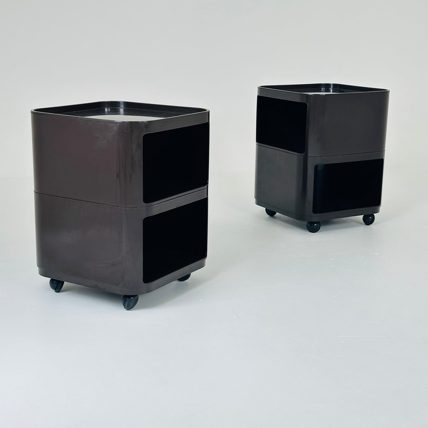 Brown Componibili Square serving trolley by Anna Castelli for Kartell - Italy 1960s model 4970