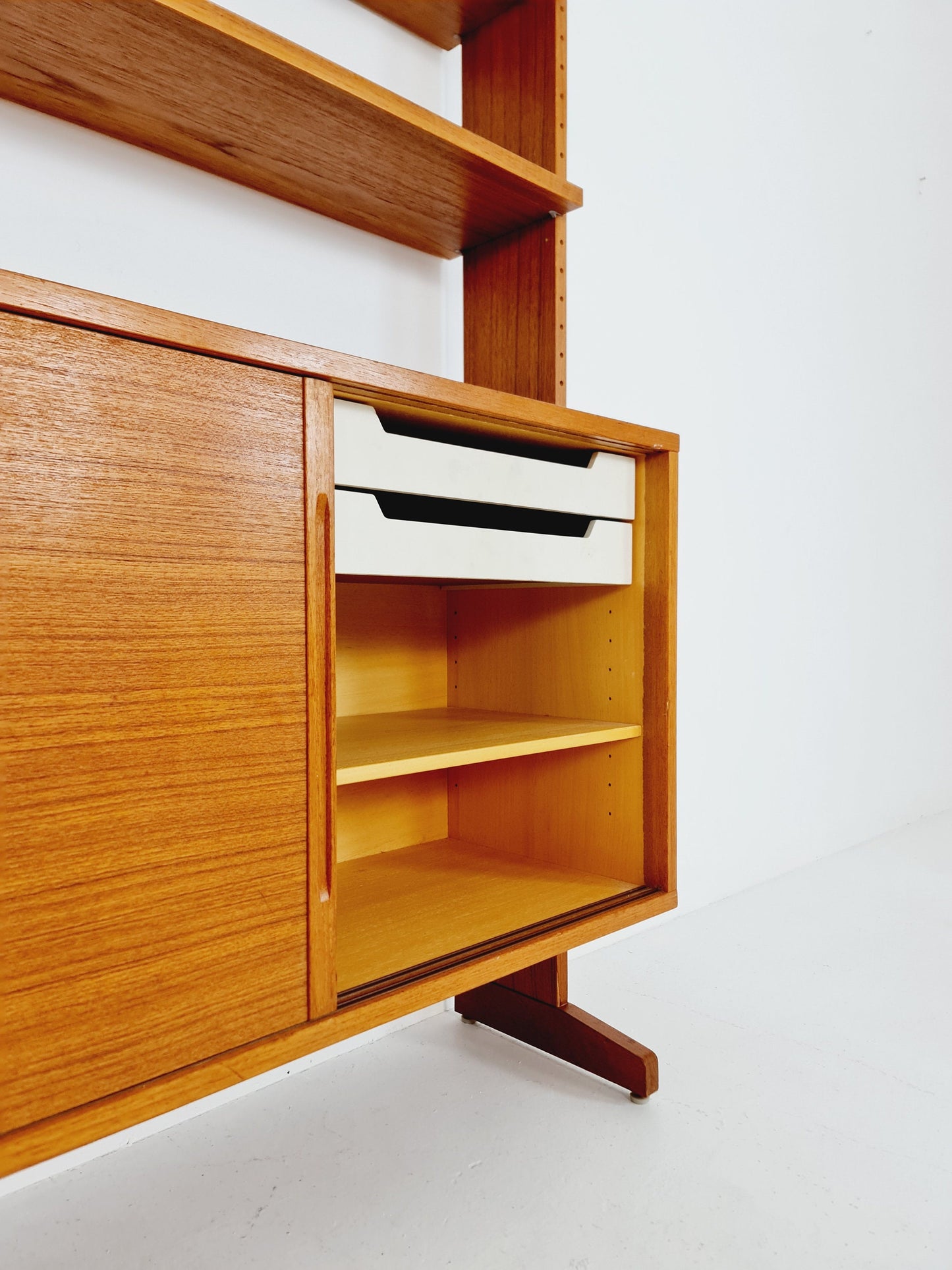 Danish teak room divider modular vintage library bookcase shelf-system by L Chr Larsen & Søn, 1960s