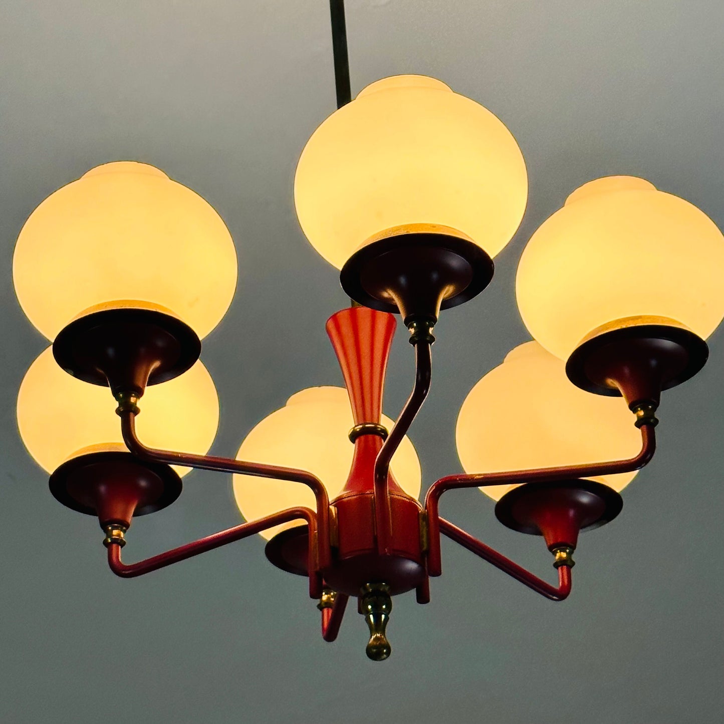 Mid-Century Modern Tulipan Pendant Lamp from Kaiser, 1950s