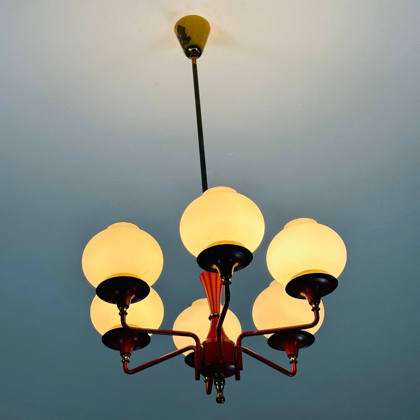 Mid-Century Modern Tulipan Pendant Lamp from Kaiser, 1950s