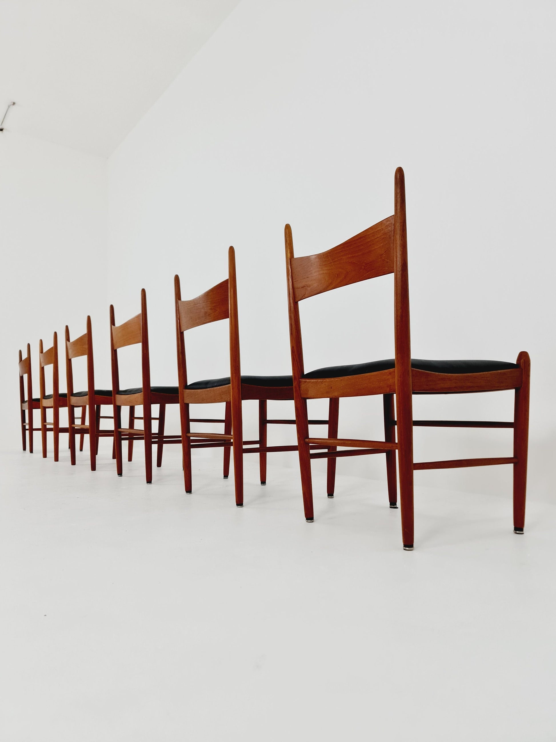 Vintage Mid Century teak dining chairs By H. vestervig Eriksen for Brdr . Trombrg 1960s, Set of 6