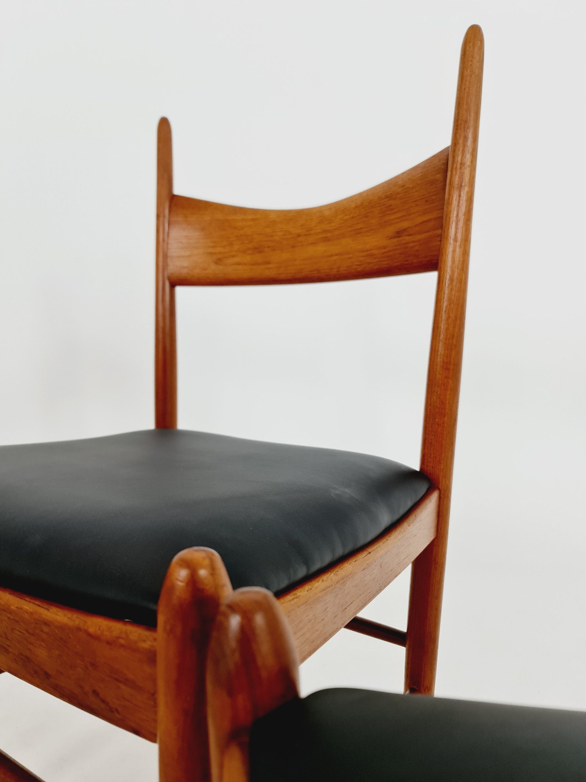 Vintage Mid Century teak dining chairs By H. vestervig Eriksen for Brdr . Trombrg 1960s, Set of 6