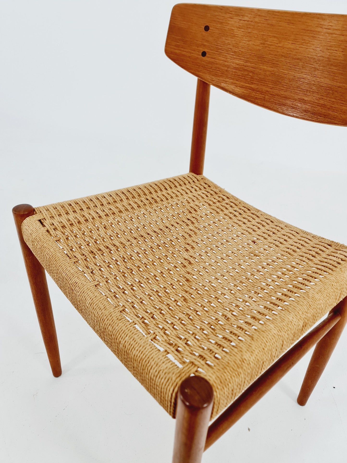 Danish teak & danish cord dining chair by A.M Mobler modell 501 1960s,