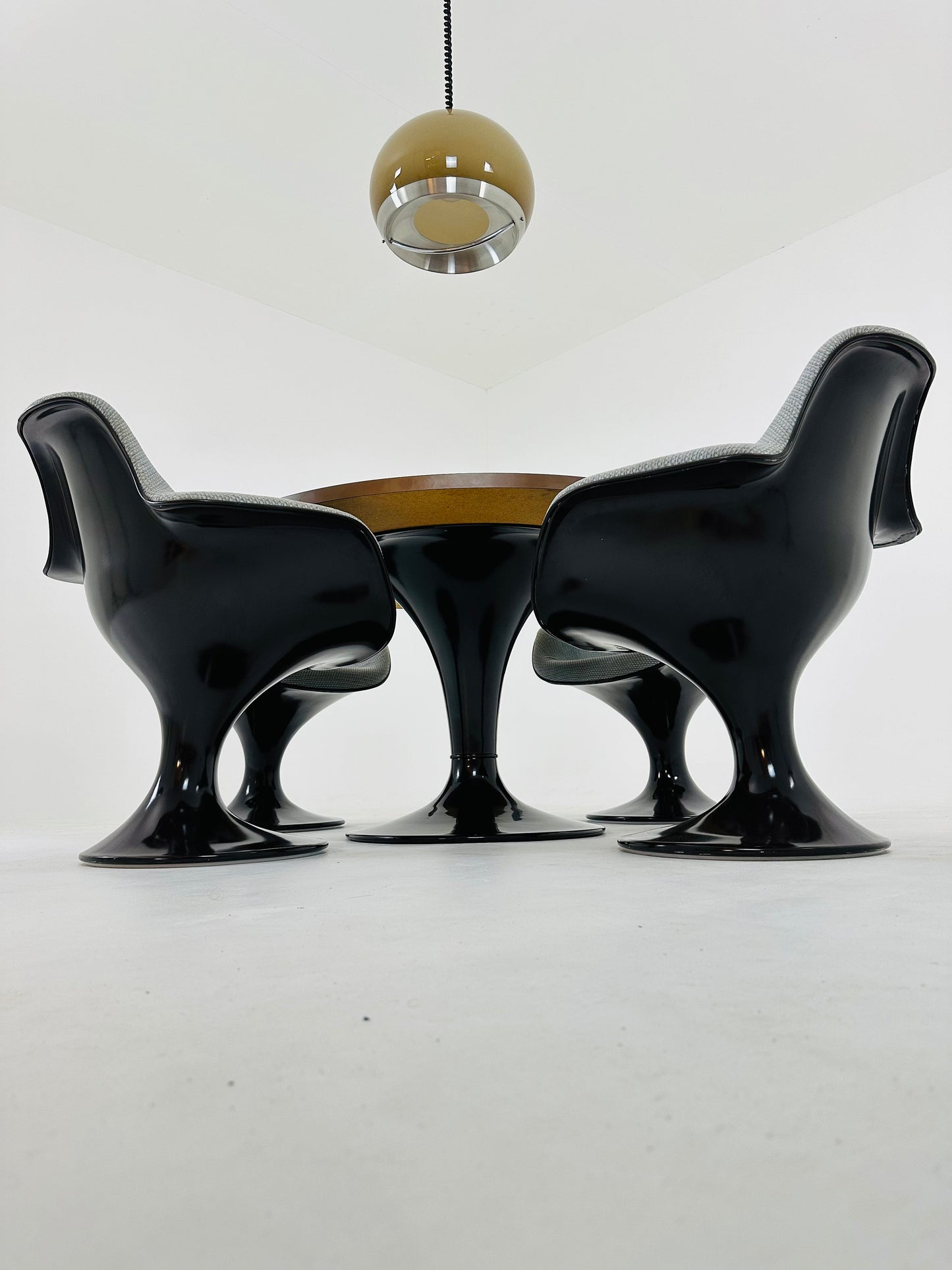 Space Age Brown Plastic Dining Room Set Markus Farner Walter Grunder for Herman Miller 1970s