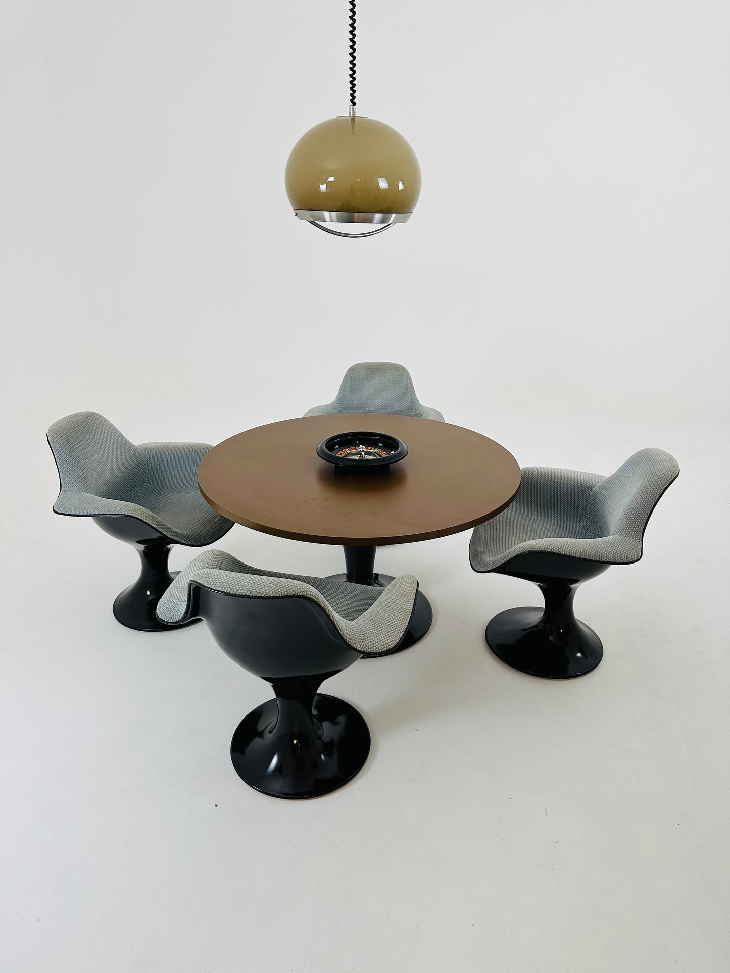 Space Age Brown Plastic Dining Room Set Markus Farner Walter Grunder for Herman Miller 1970s
