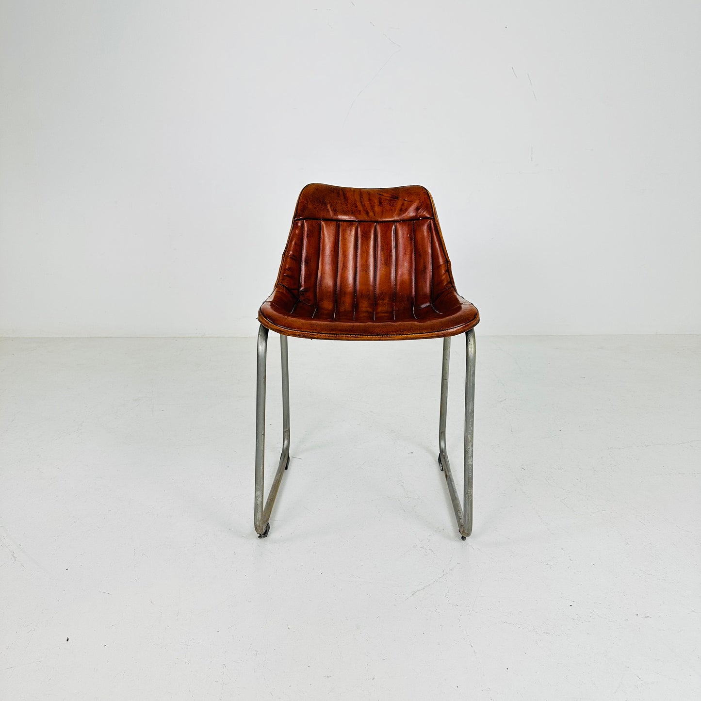 Industrial vintage brown leather chair