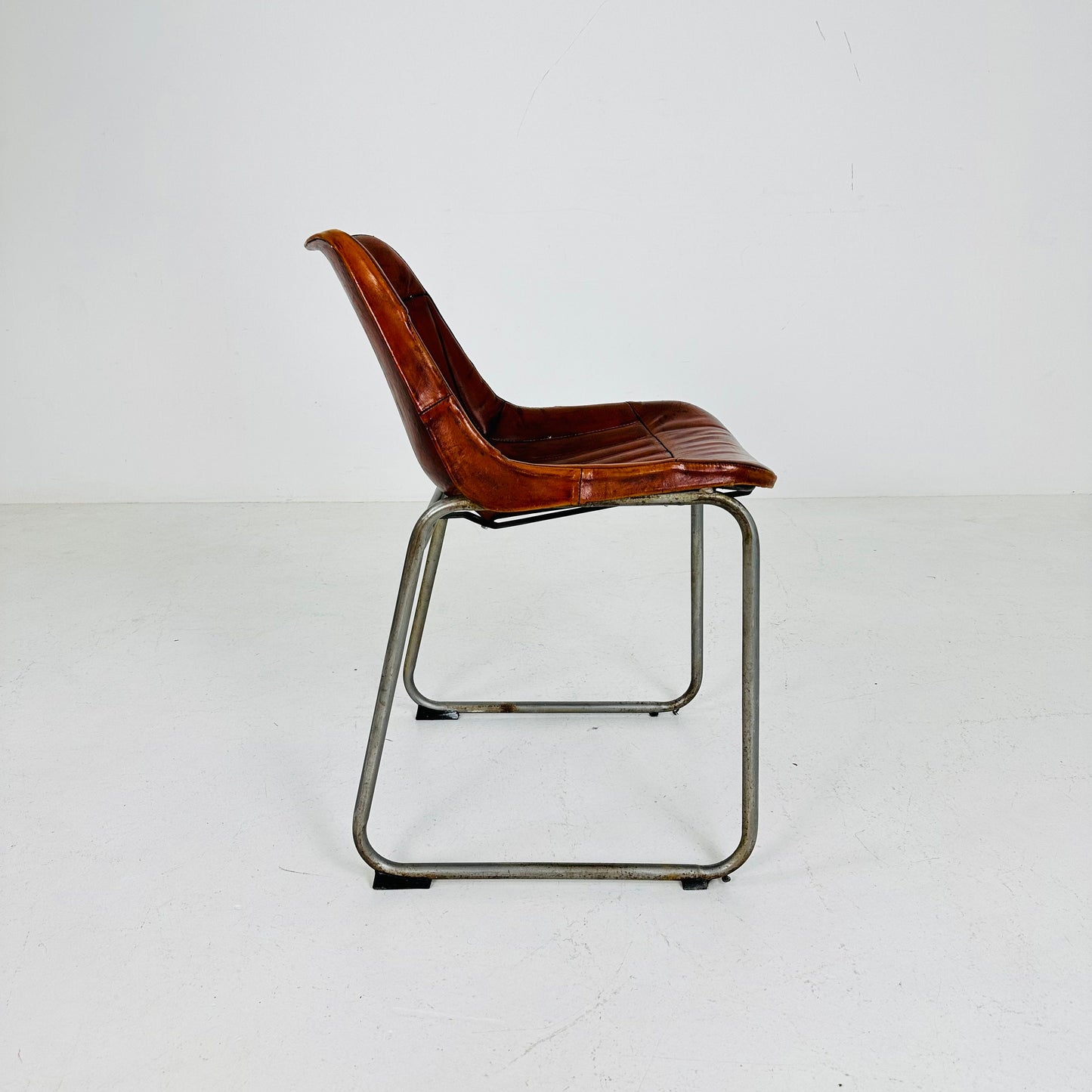 Industrial vintage brown leather chair