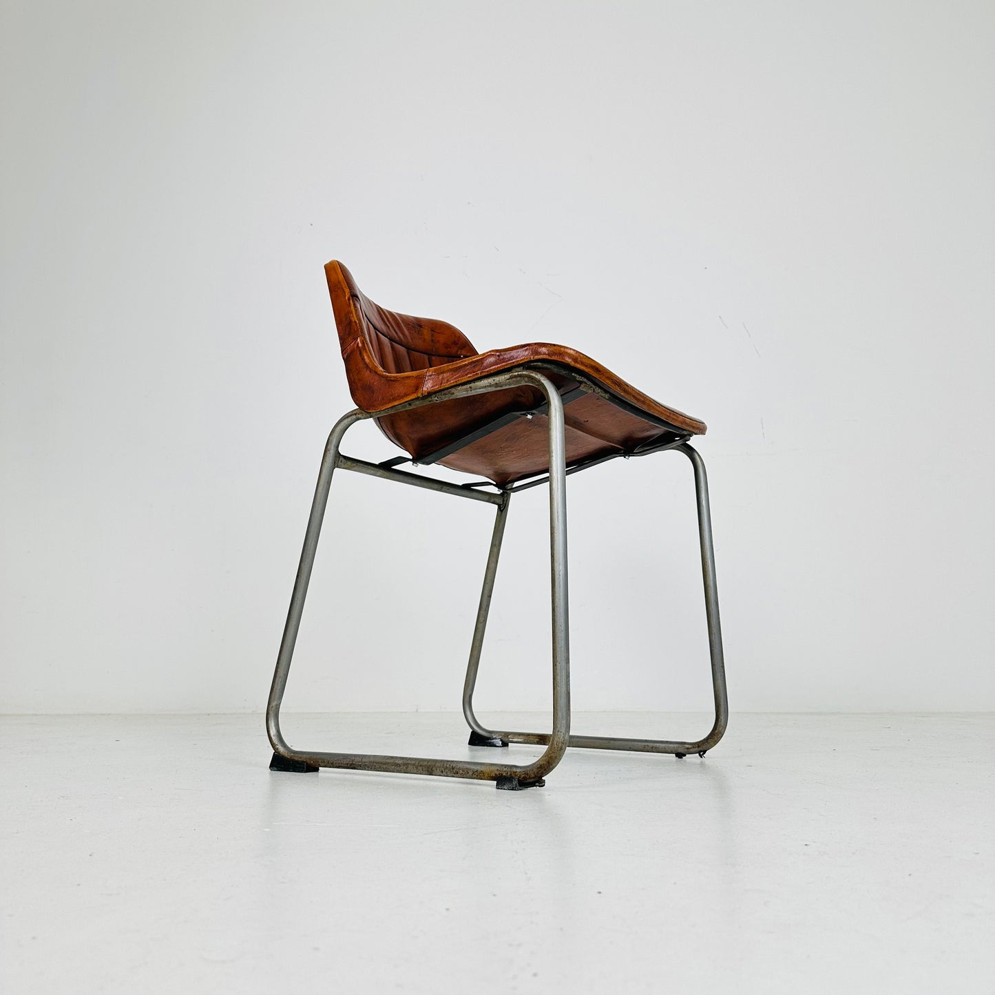 Industrial vintage brown leather chair