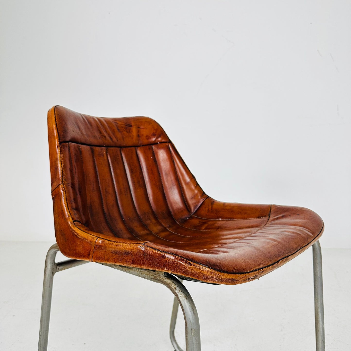 Industrial vintage brown leather chair
