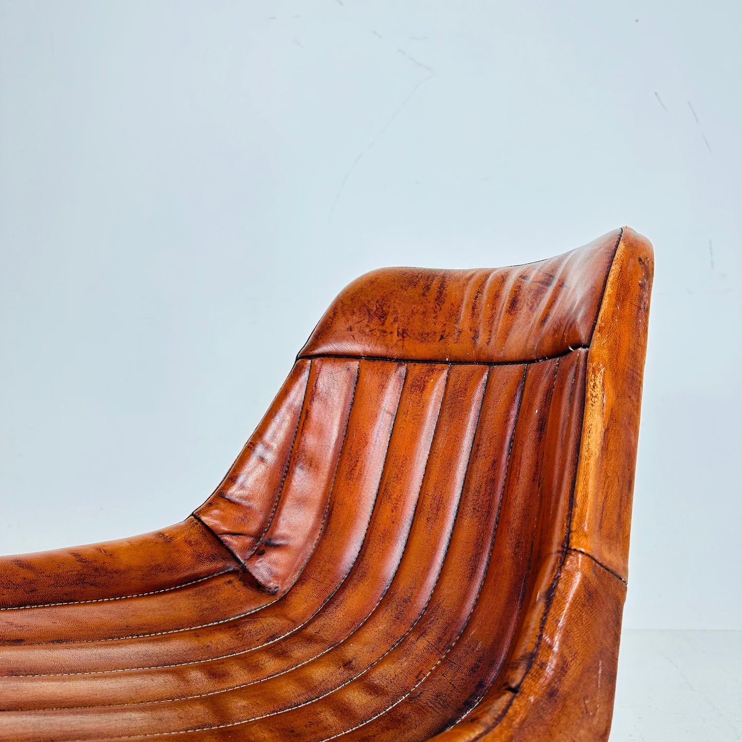 Industrial vintage brown leather chair