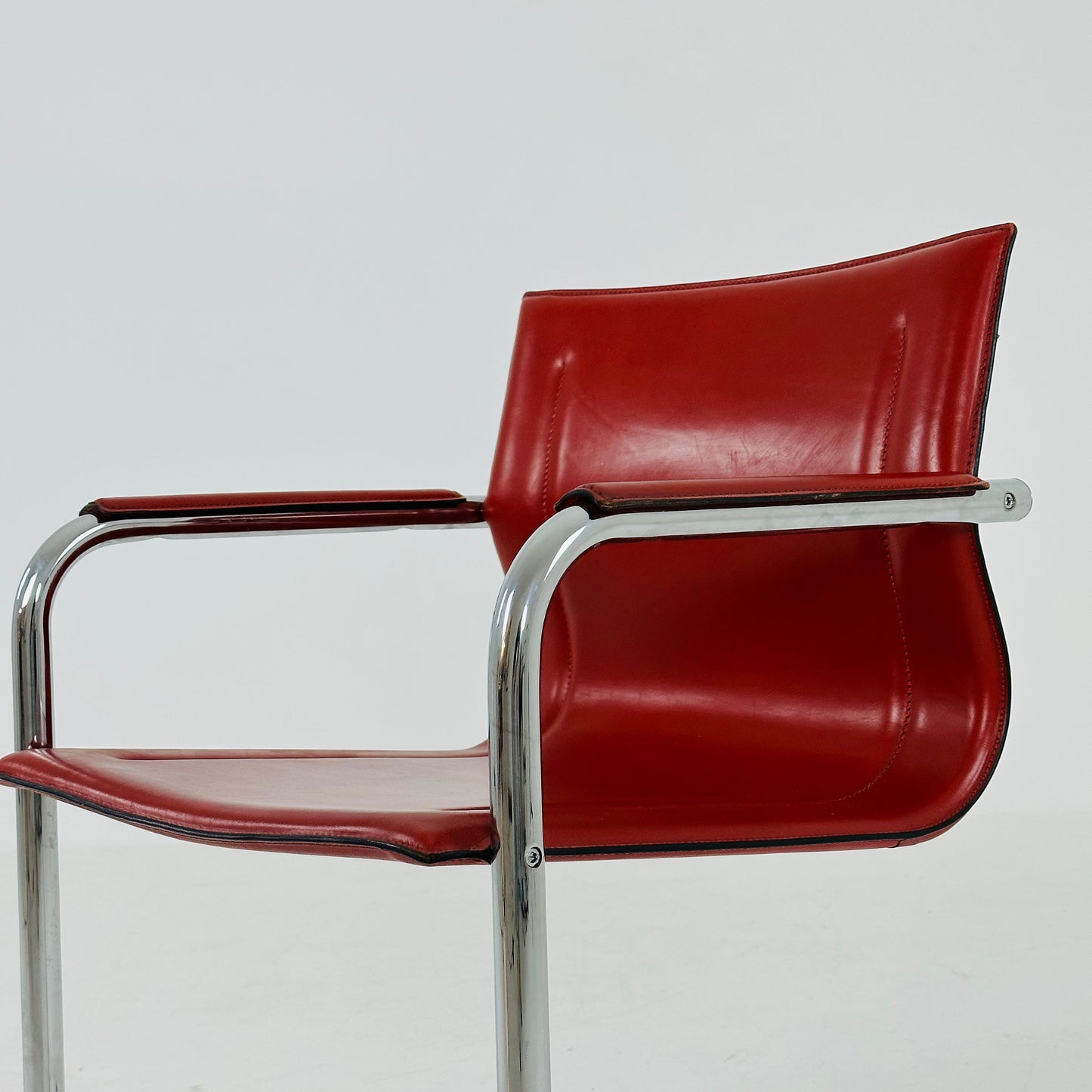 Mid century Italian Cantilever MG15 leather Armchair by Matteo Grassi, 1970s
