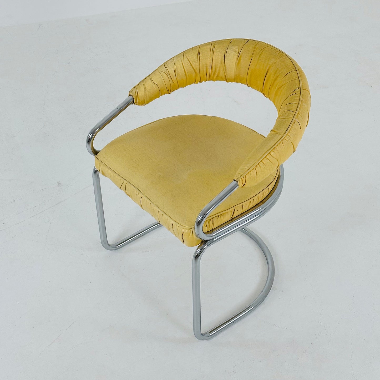 Mid century Italian Tricia Guild Series leather Steel Armchair 1970s
