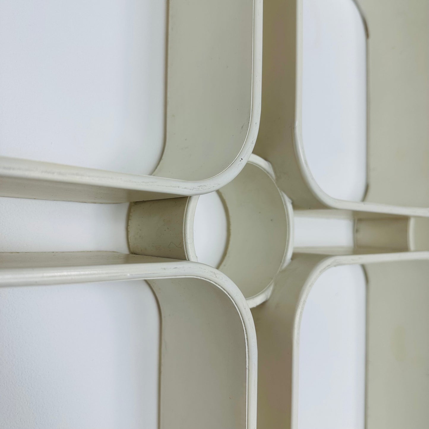 1 of 2 White Space Age plastic wall shelves, 1970s.