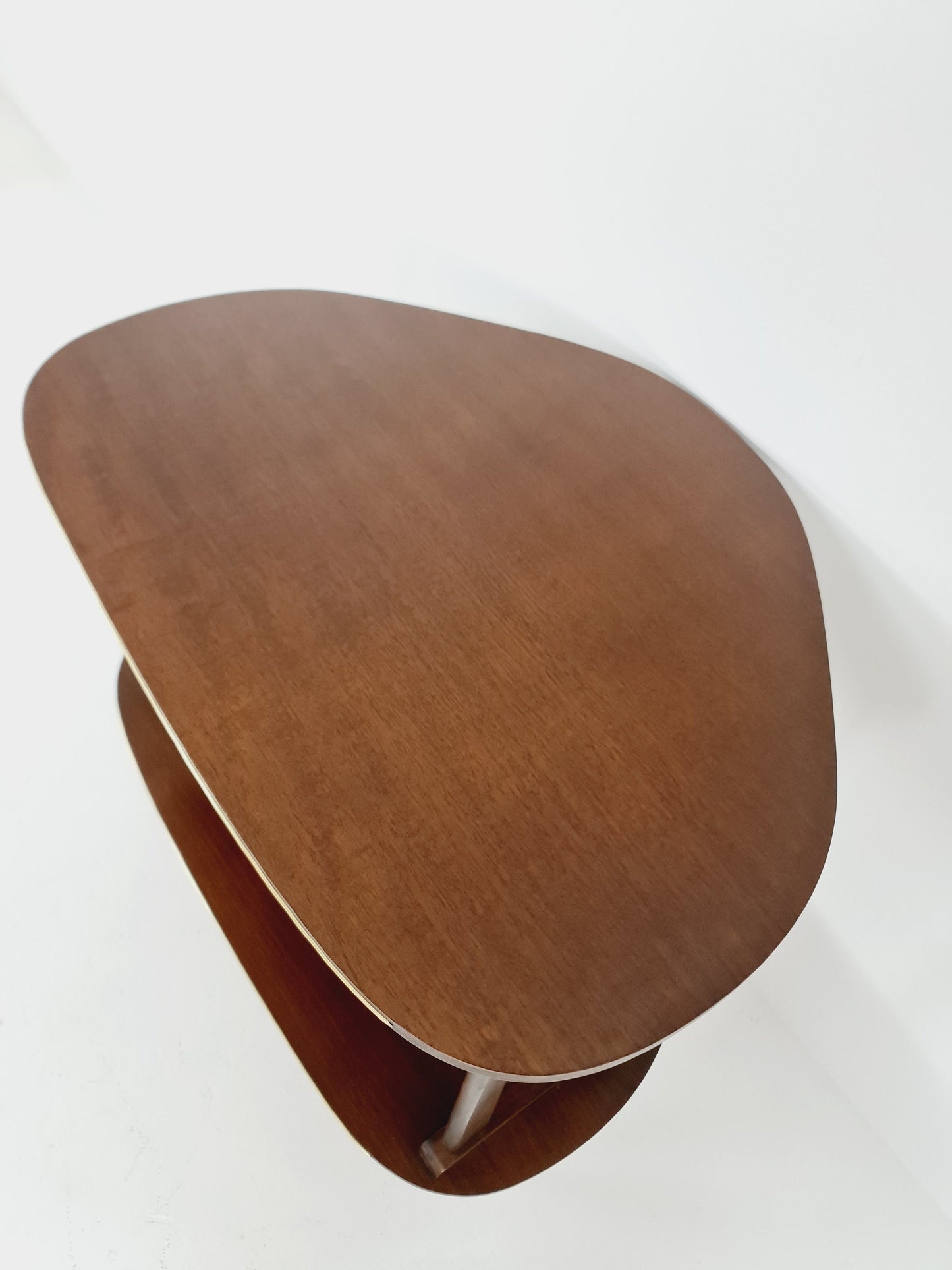 German mid-century walnut and Brass small TV sideboard /side table, 1950s