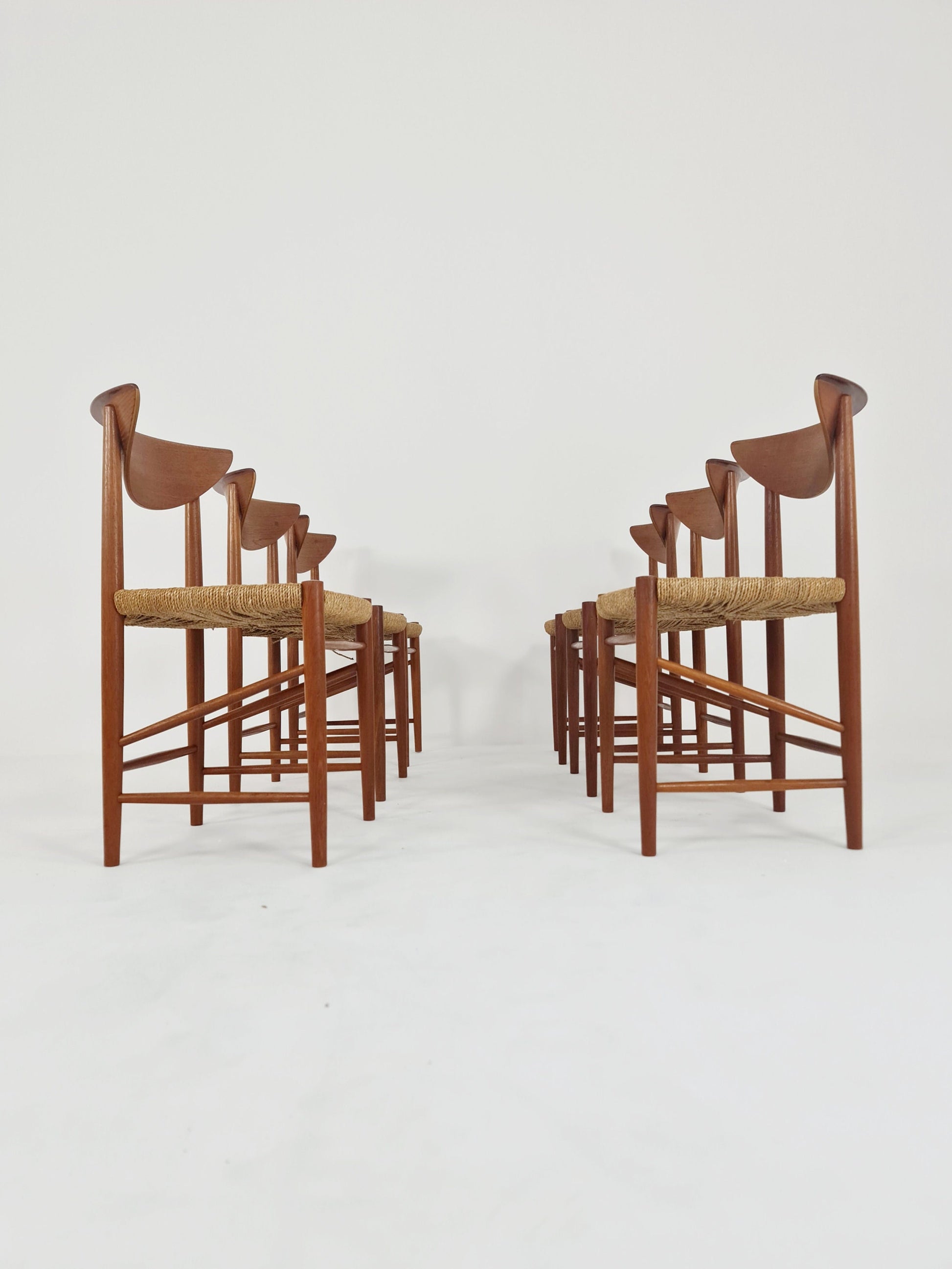 Vintage Mid Century teak dining chairs By Peter Hvidt & Orla Molgaard-Nielsen, 1960s, Set of 6