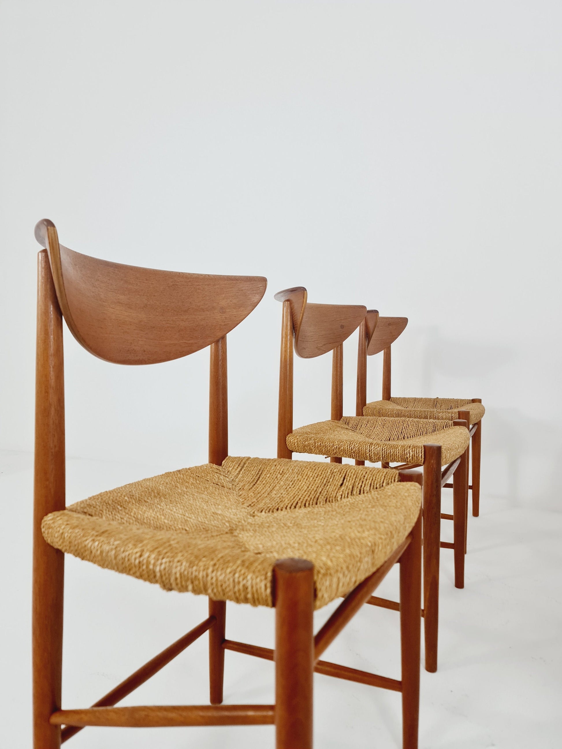 Vintage Mid Century teak dining chairs By Peter Hvidt & Orla Molgaard-Nielsen, 1960s, Set of 6