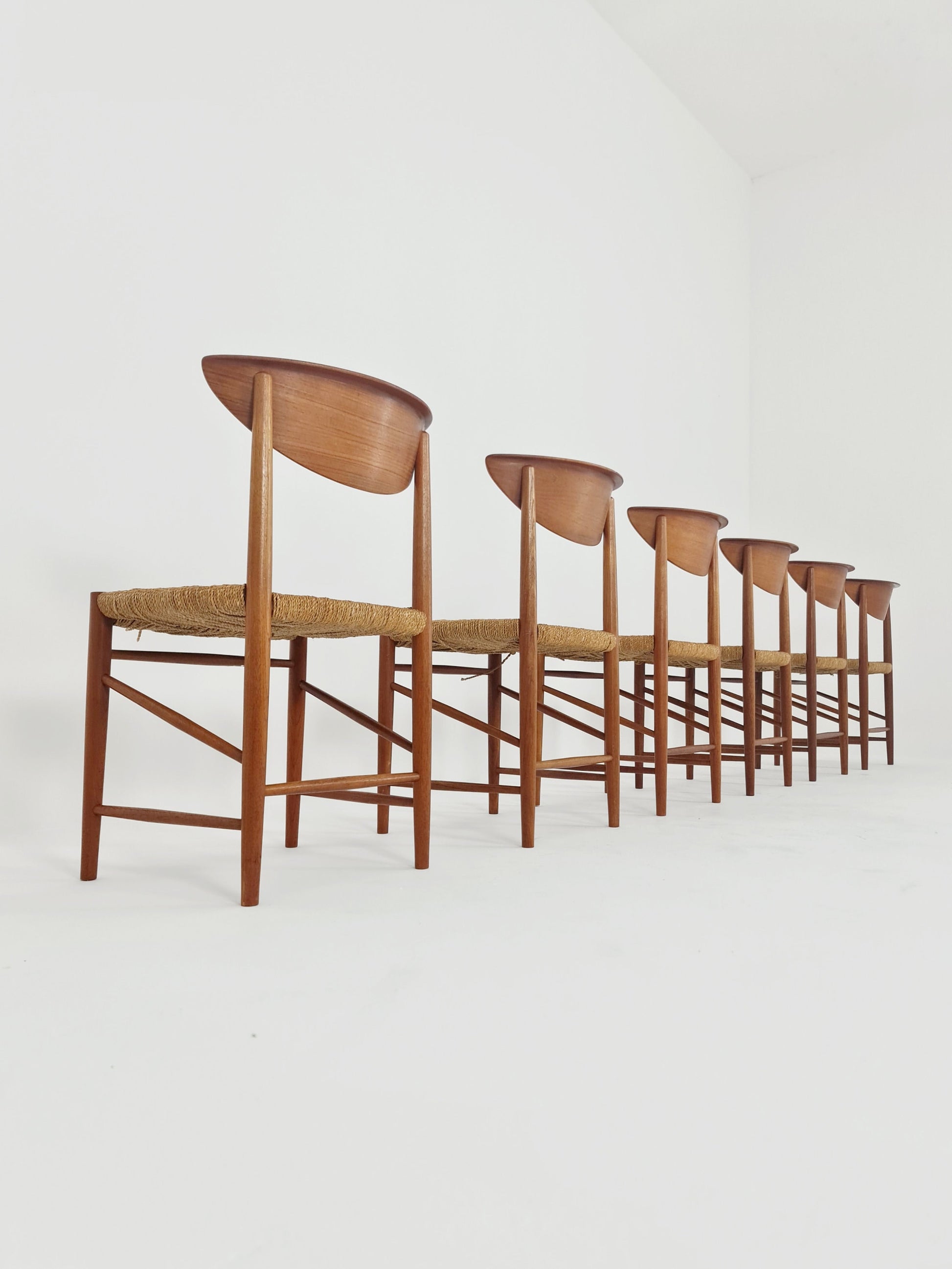 Vintage Mid Century teak dining chairs By Peter Hvidt & Orla Molgaard-Nielsen, 1960s, Set of 6