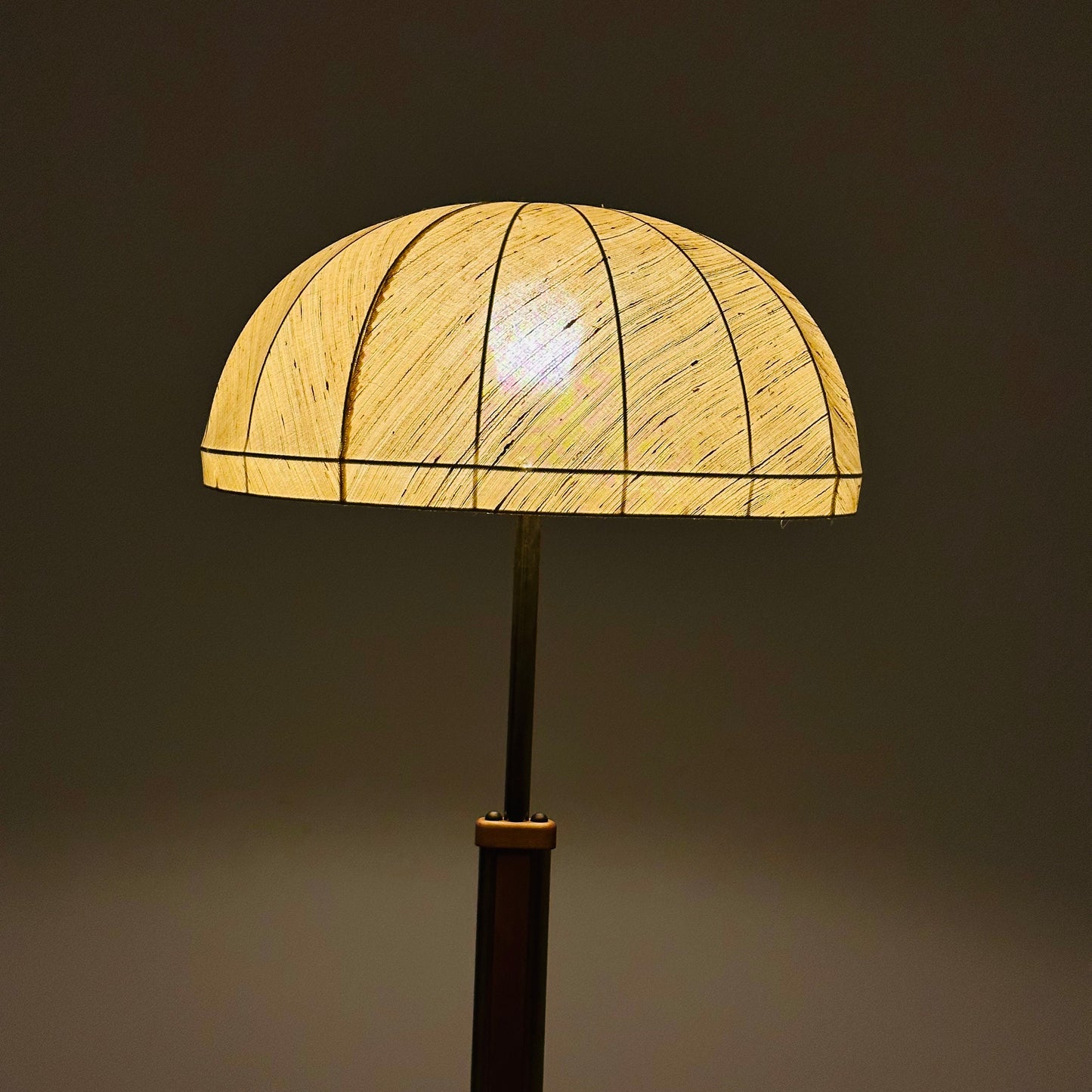 Midcentury floor lamp brass and wood Scandinavian Swedish from the 1950s