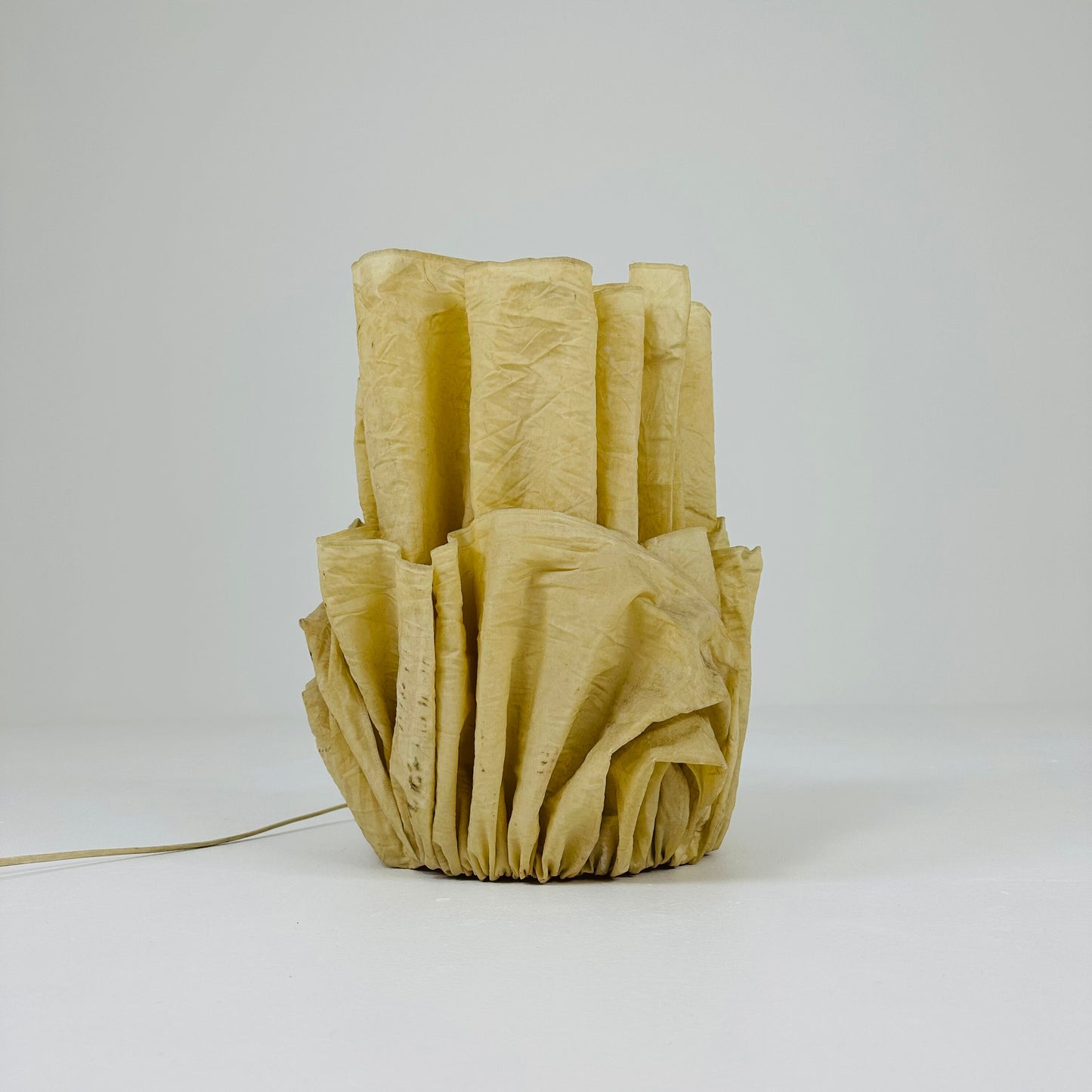 Rare mid century Table Lamp Coated Fabric Draped 1970s.