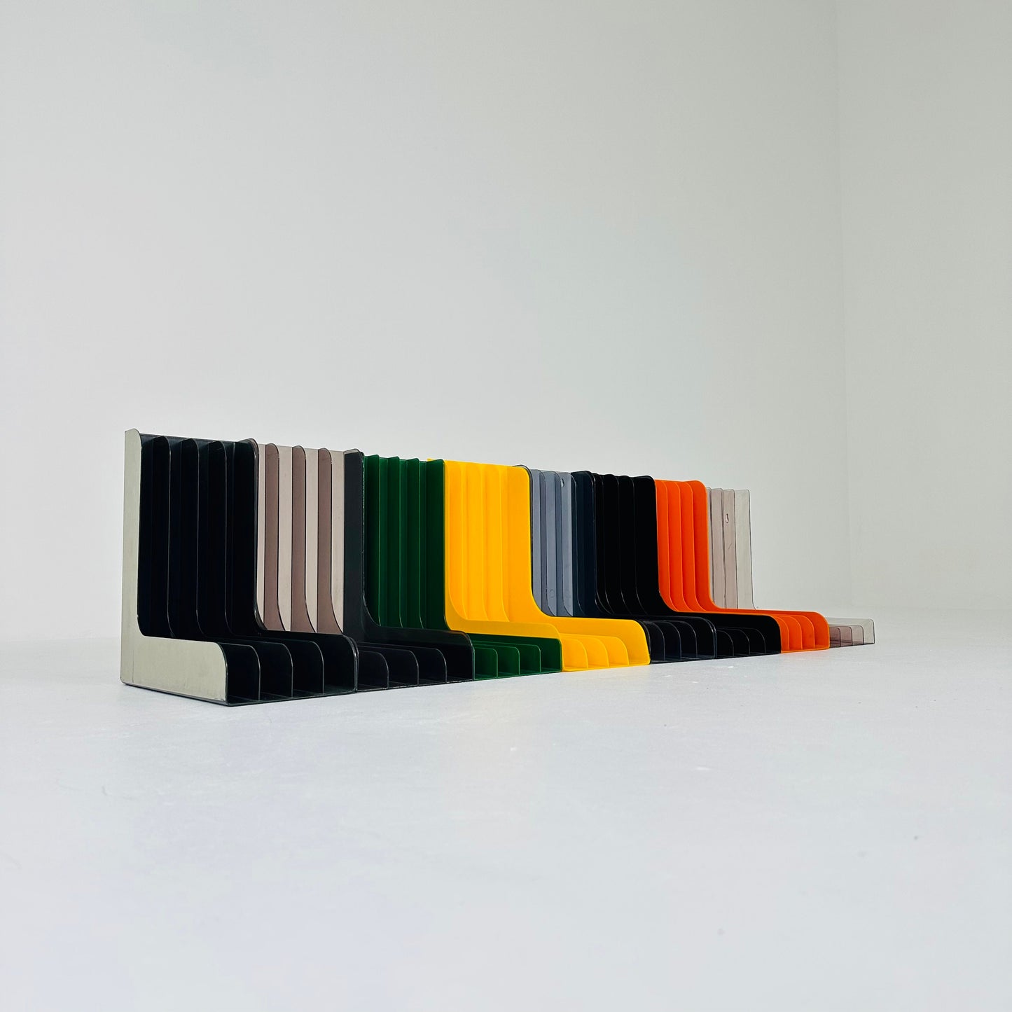 Mid century colourful vinyl record holder /storage 1970s