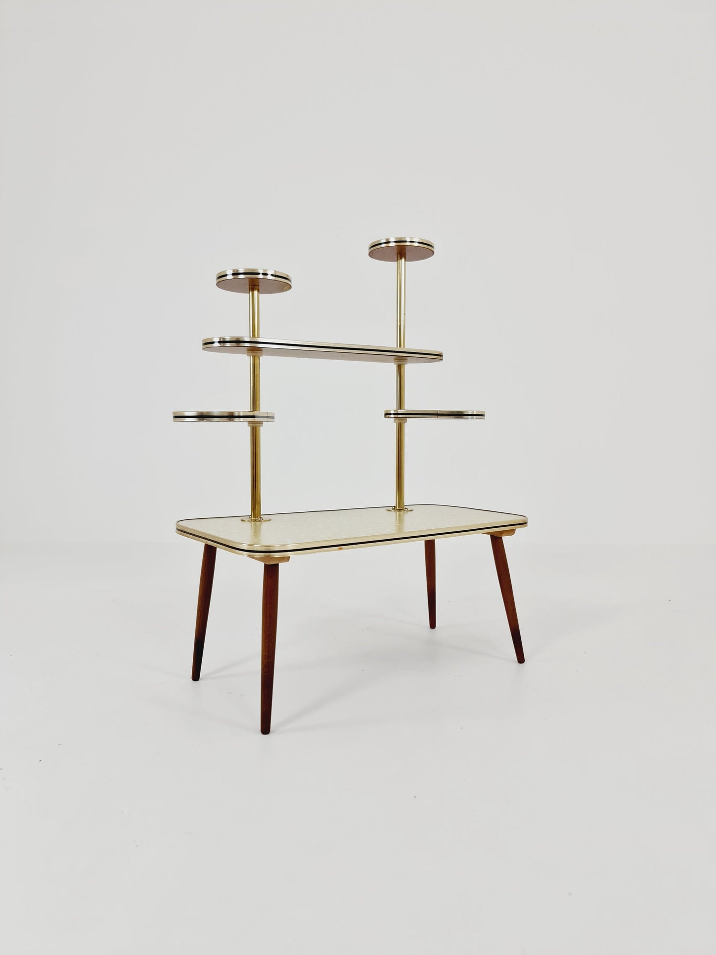 Rare Large German Plant Stand, Colorful Vintage Mid-Century Minimalist Indoor Plant Stand Side Table Retro flower table, 1950s