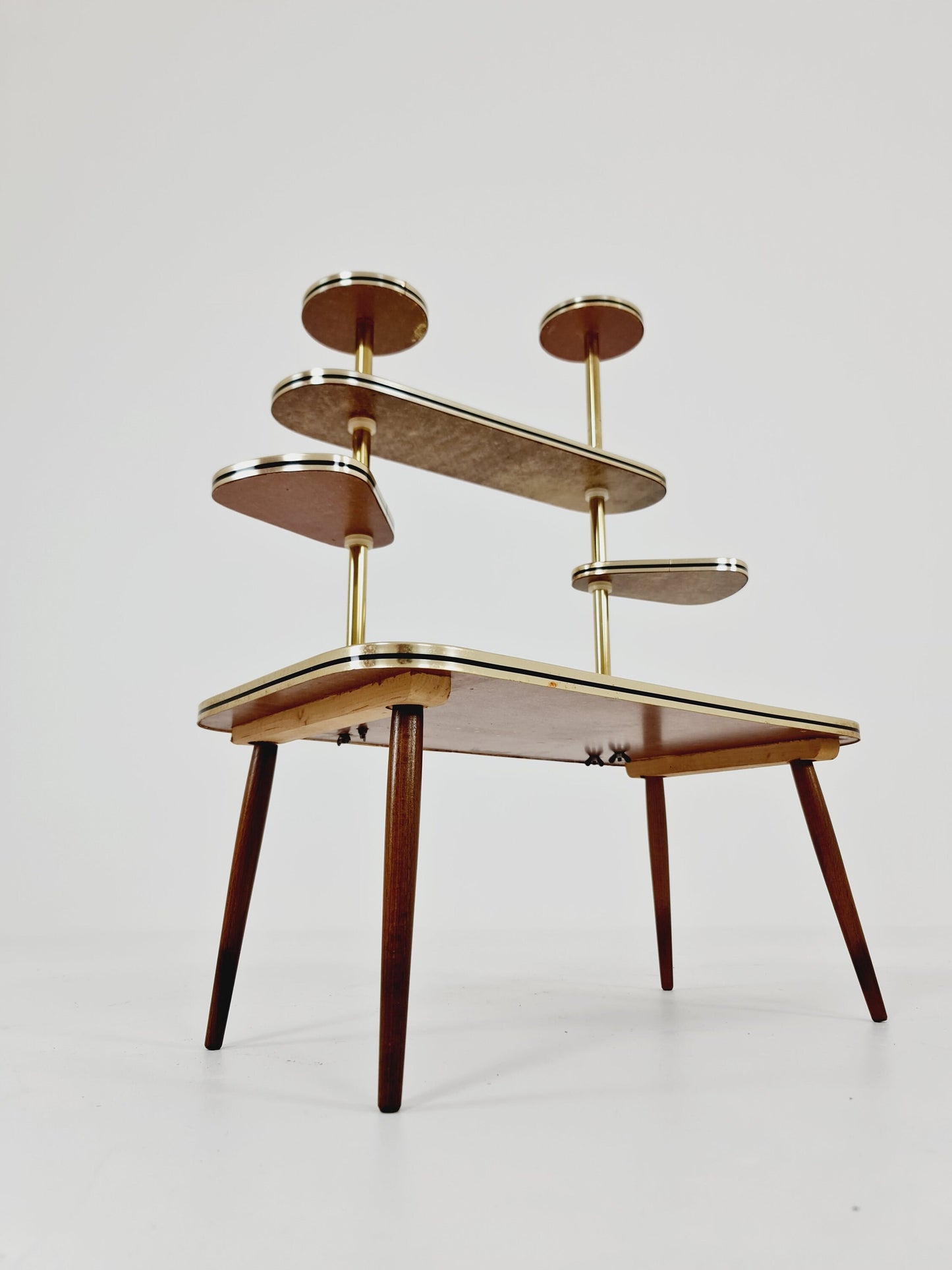 Rare Large German Plant Stand, Colorful Vintage Mid-Century Minimalist Indoor Plant Stand Side Table Retro flower table, 1950s