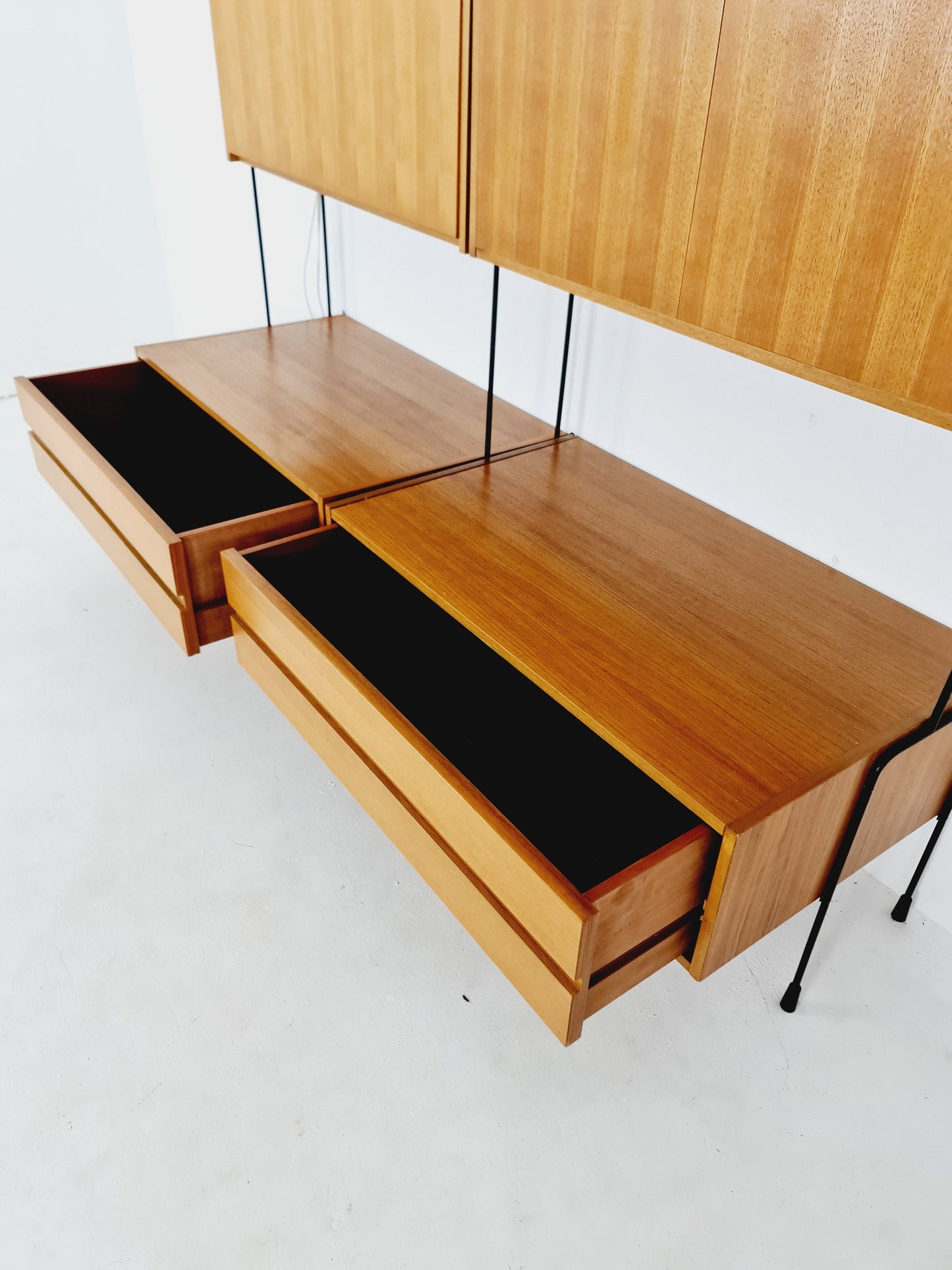 Mid century Teak 8 pieces shelving unit by Hilker for Omnia, Germany 1960s