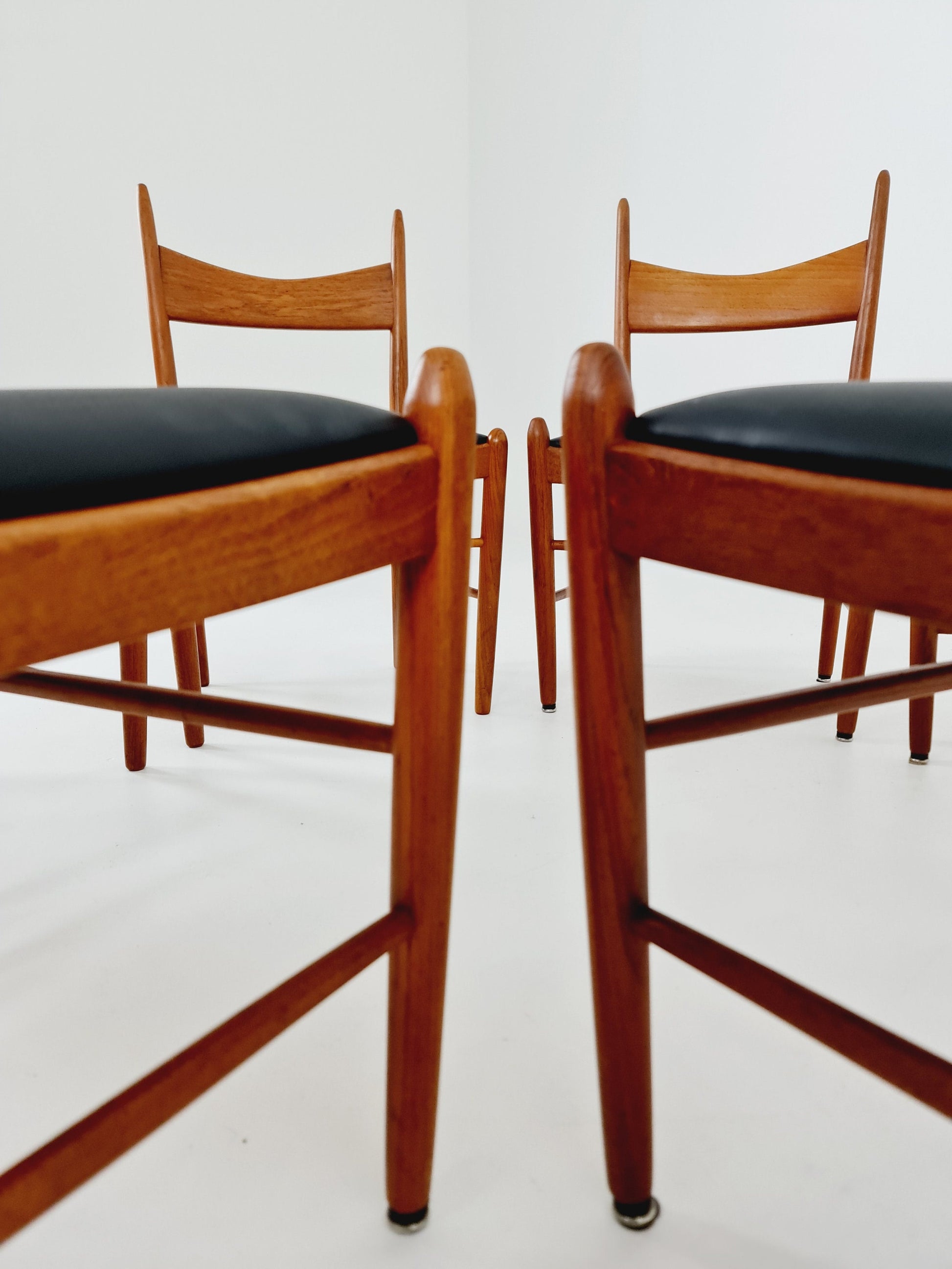 Vintage Mid Century teak dining chairs By H. vestervig Eriksen for Brdr . Trombrg 1960s, Set of 6