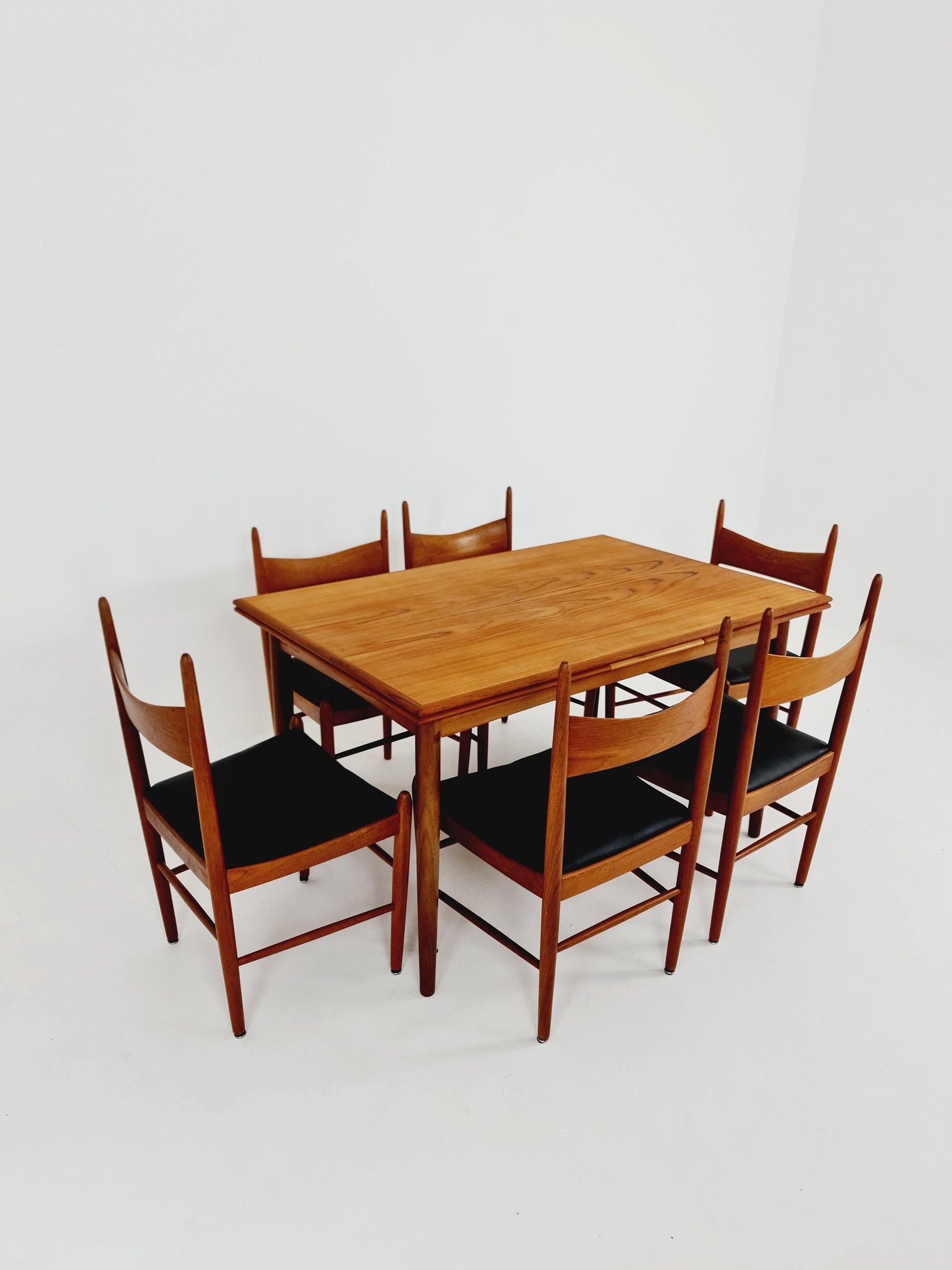 Vintage Mid Century teak dining chairs By H. vestervig Eriksen for Brdr . Trombrg 1960s, Set of 6